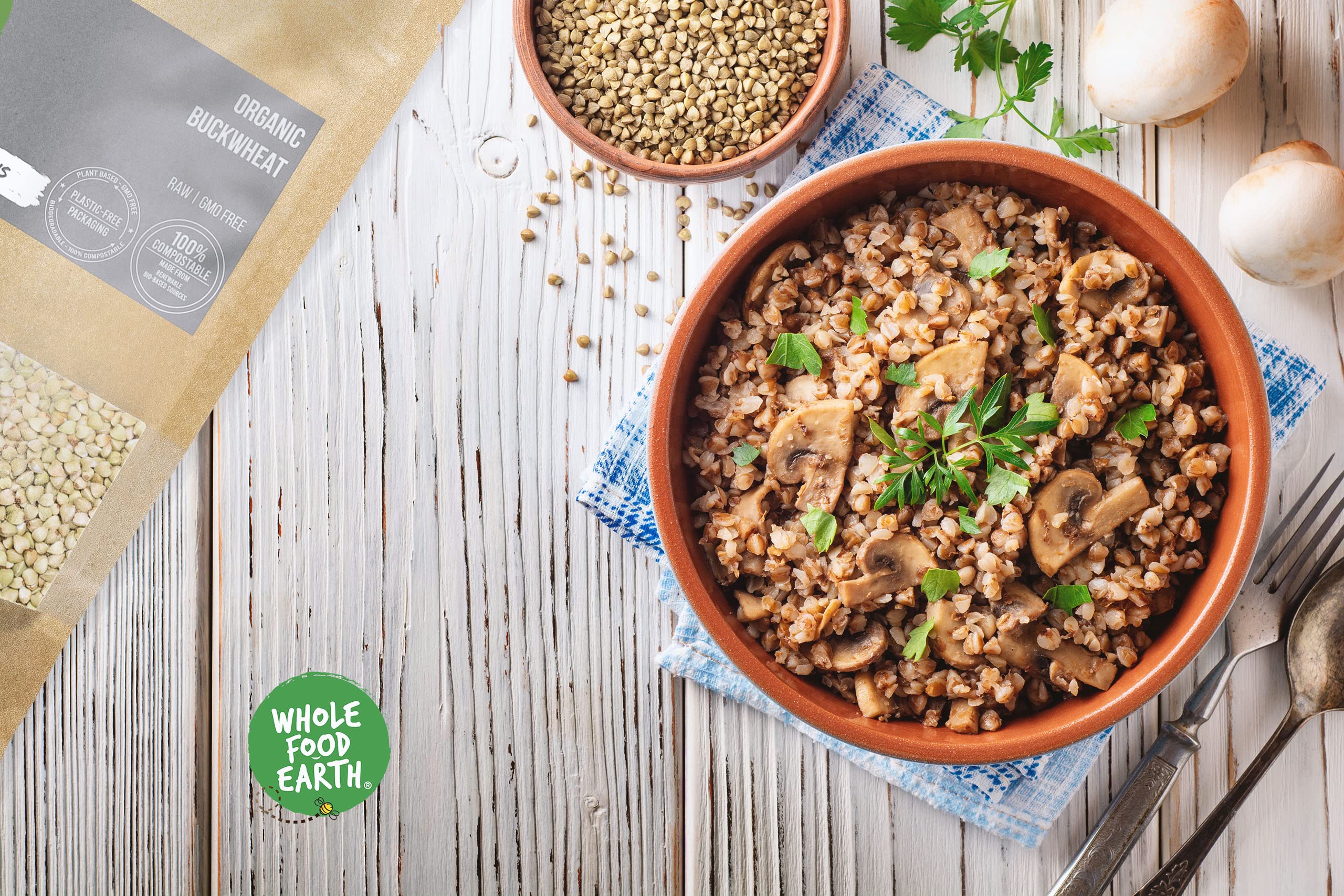 Wholefood Earth Organic Buckwheat Groats - 1 kg | GMO Free | Vegan | High in Protein & Fiber 3