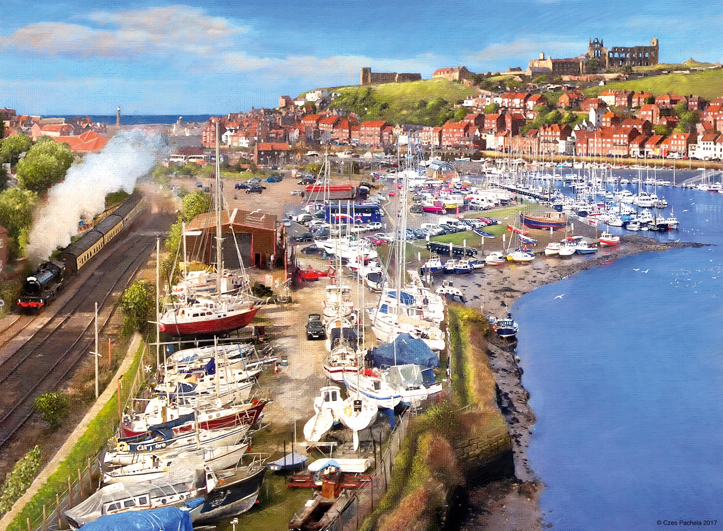 Ravensburger Picturesque Landscapes No. 1 Jigsaw Puzzle - 1000 Pieces, Yorkshire Whitby & Runswick Bay 5