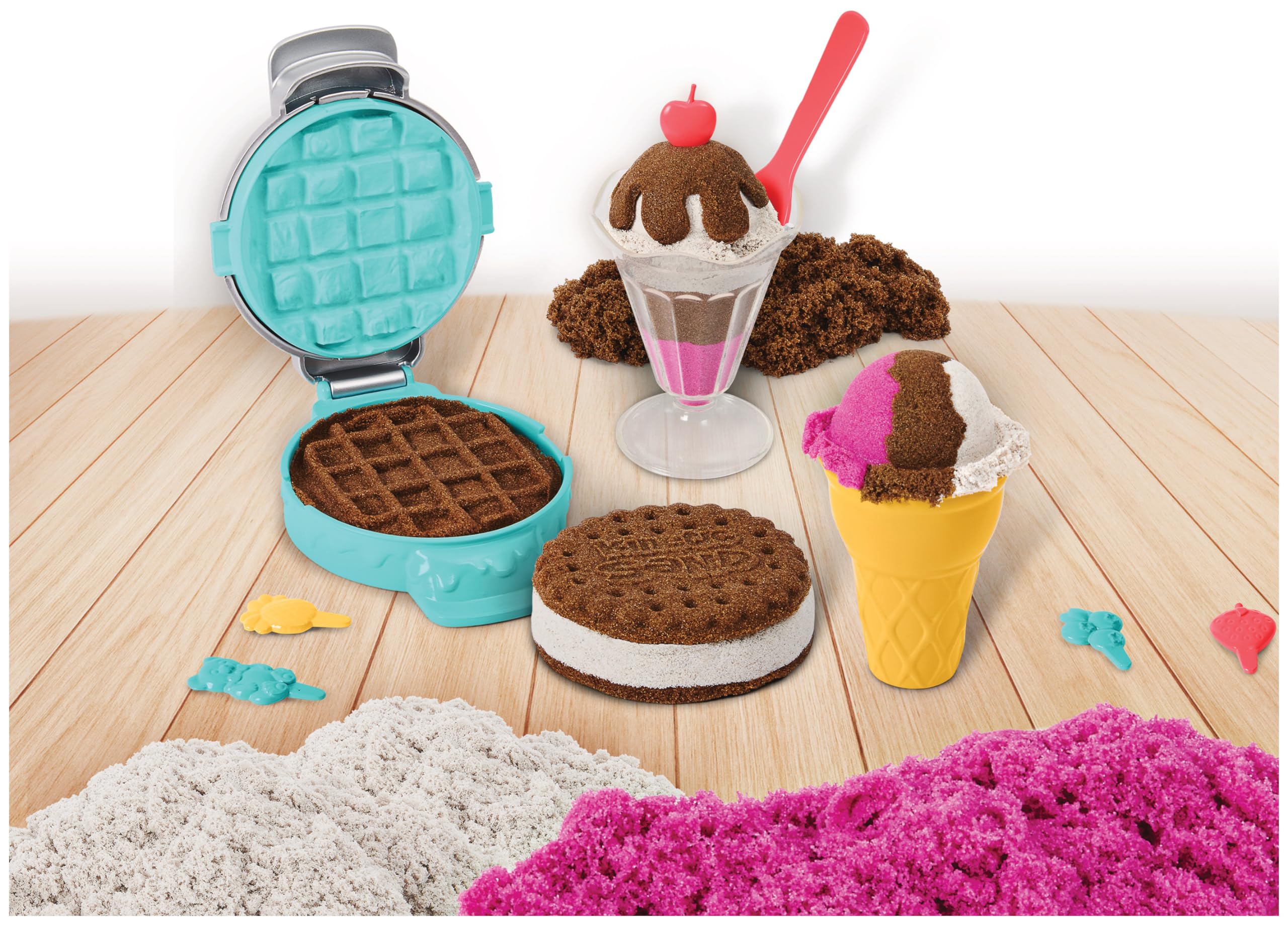 Kinetic Sand Ice Cream Treats Playset with Scented Sand and 6 Serving Tools