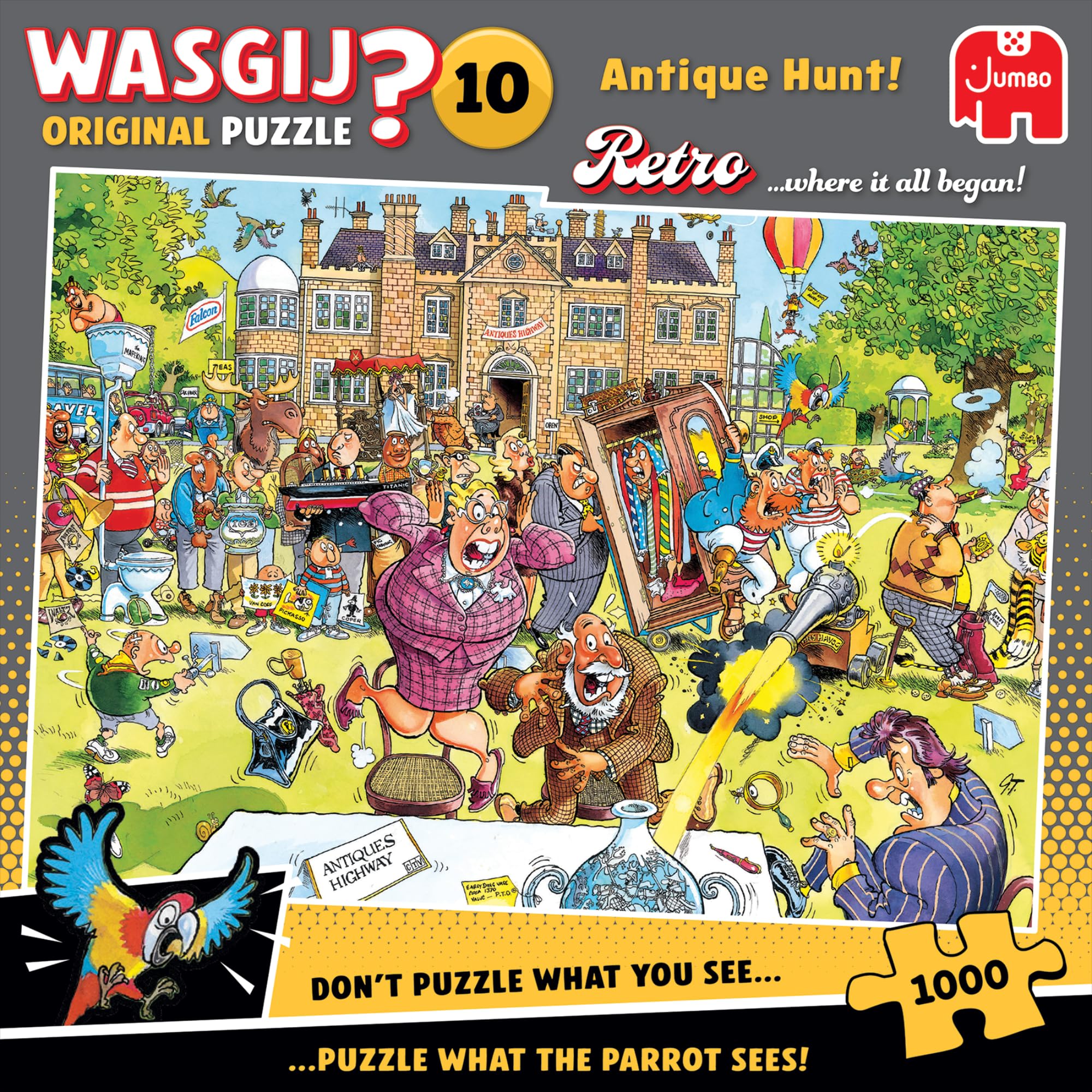 Wasgij Retro Original 10 Antique Hunt! Jigsaw Puzzle - 1000 Pieces | Adult Gift