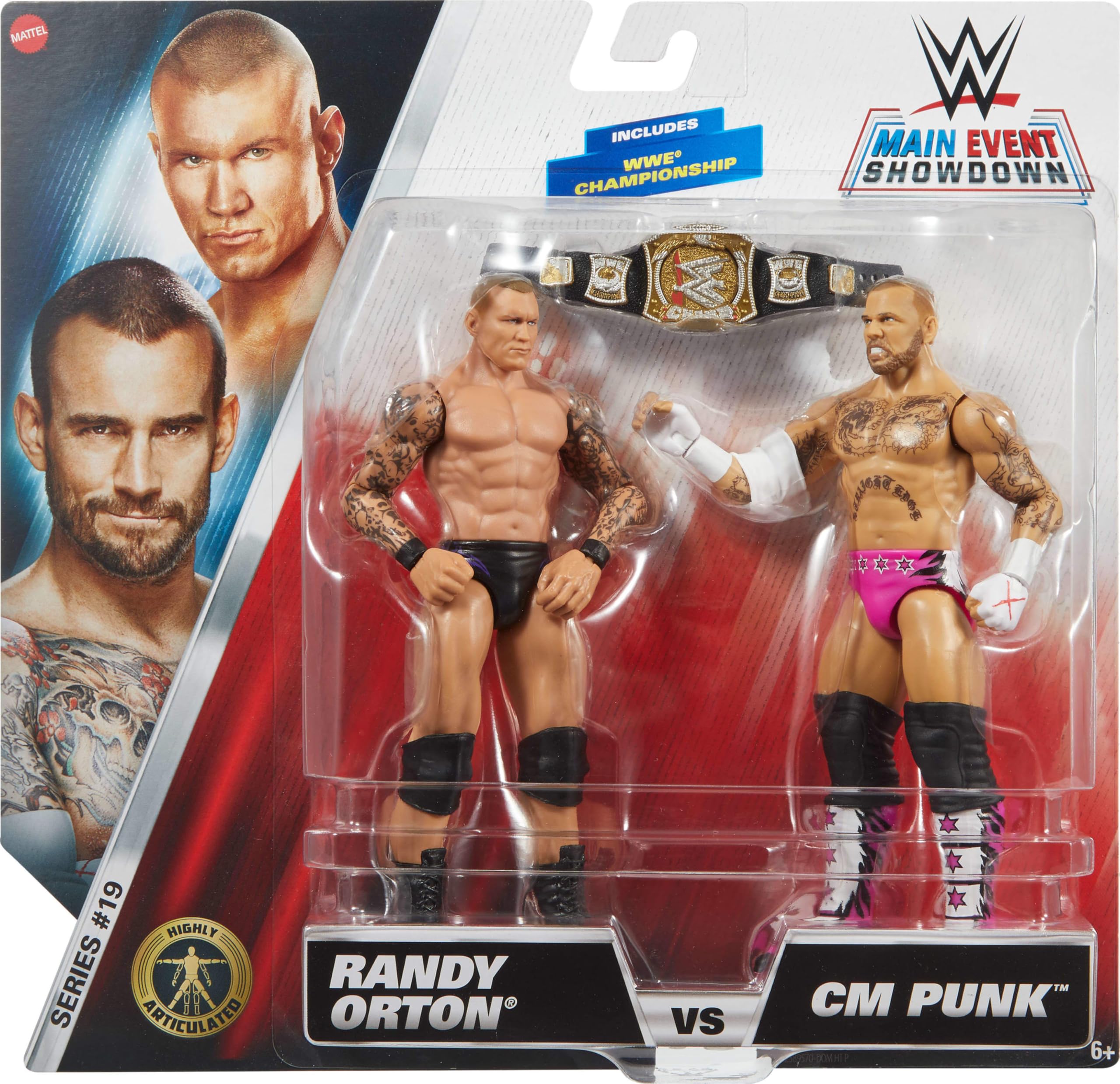 Mattel WWE Main Event Championship Showdown 2-Pack Action Figures - 6-Inch Collectible Figures with Accessories 8