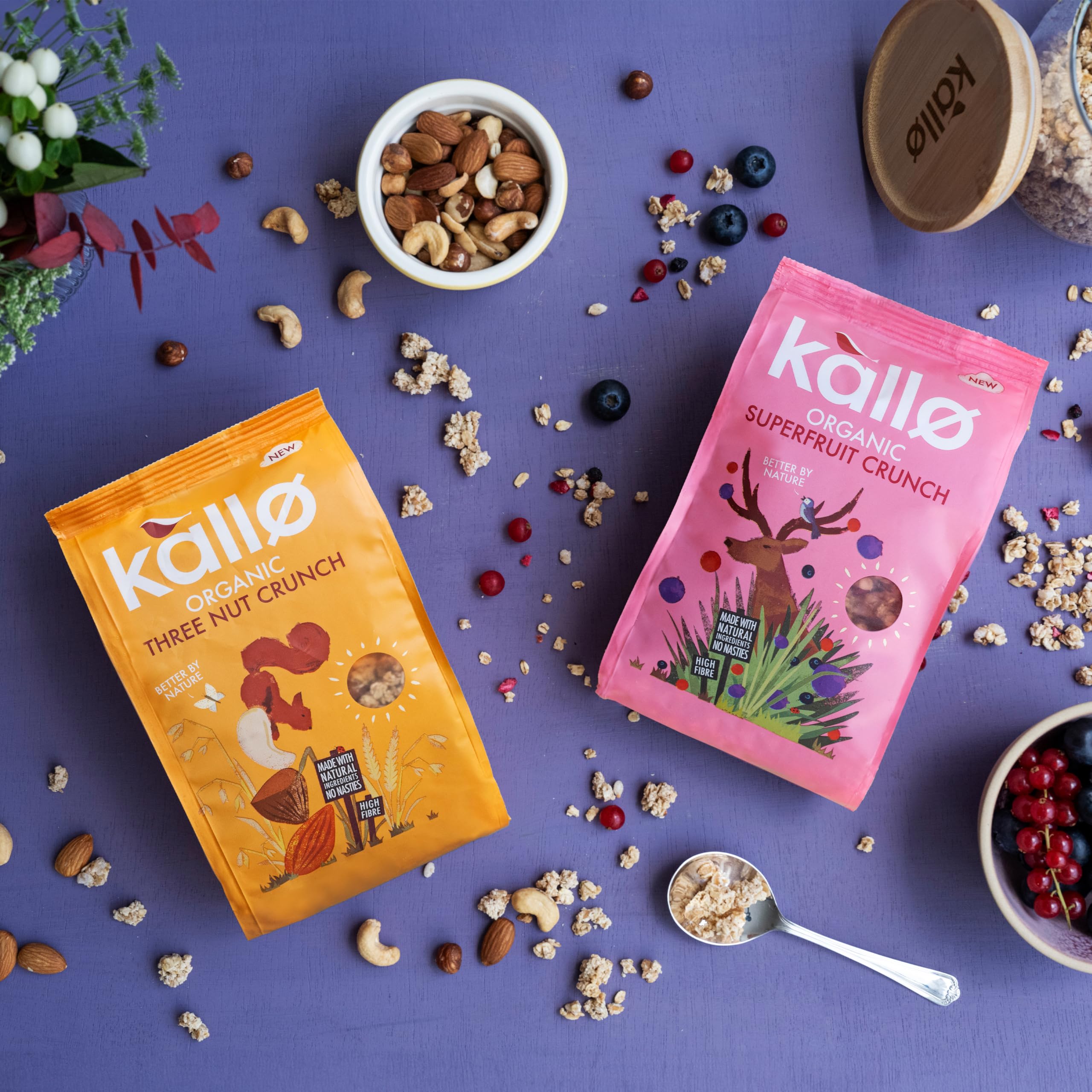 Kallo Organic Three Nut Crunch Granola, 360g – High-Fibre, Wholegrain Breakfast Cereal 6