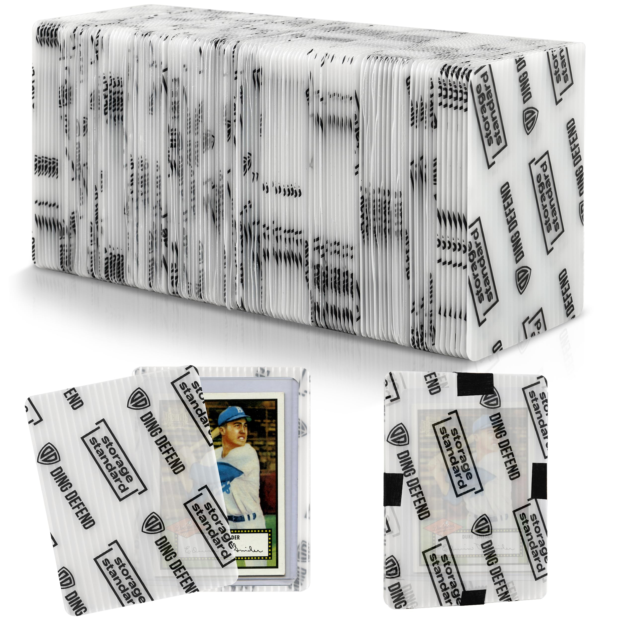Storage Standard Trading Card Shipping Protectors - 110 Pack, 3.5'' x 4.5'' Padded Plastic Sleeves 1