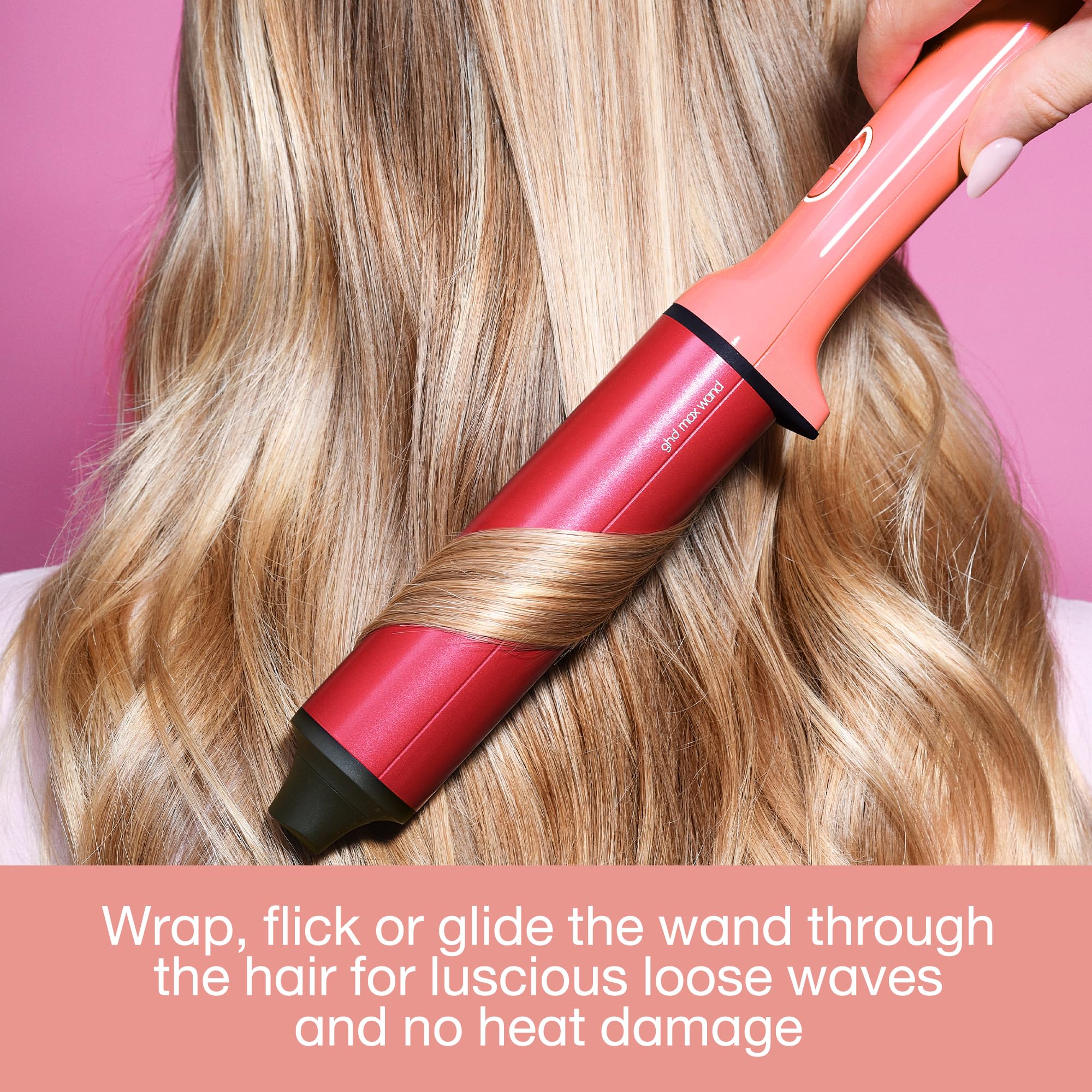 ghd Chronos Curve Max Wand - 38mm Barrel | Candy Coral Limited Edition | 2x Faster Styling 4