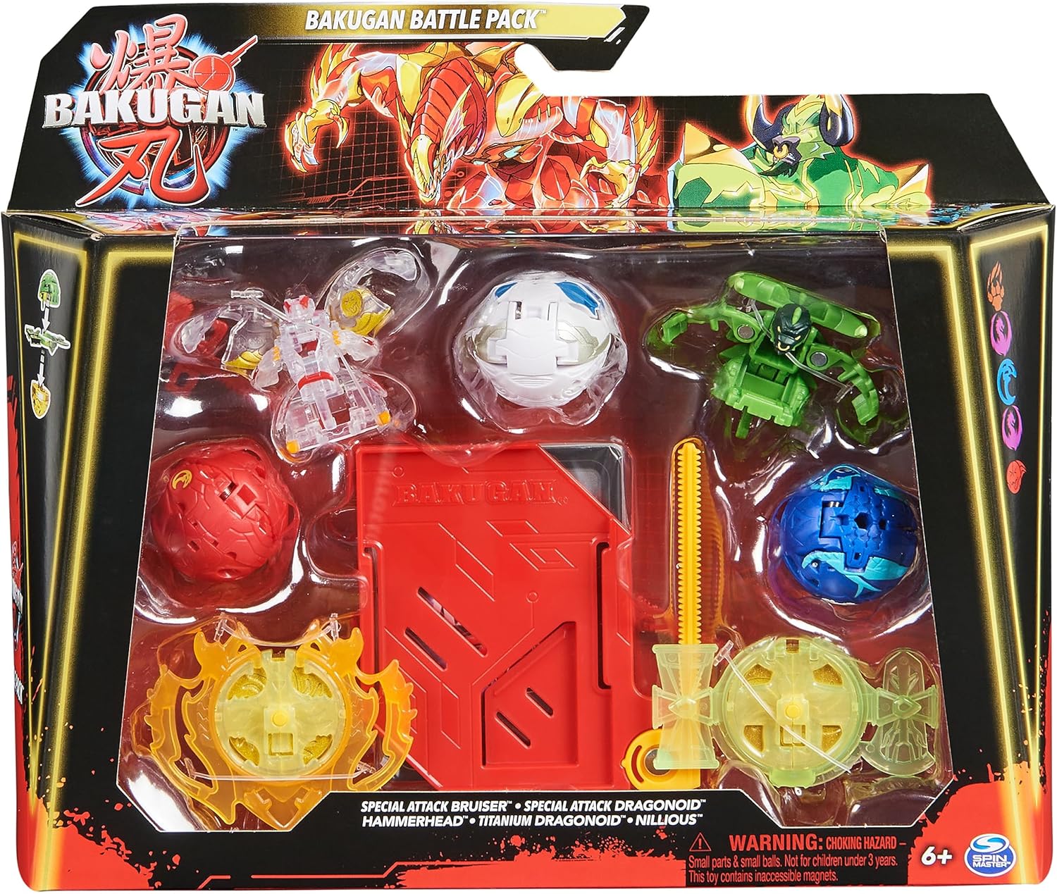 BAKUGAN Battle 5-Pack - Spinning Attack with Core Bakugan, Cards & XL Rip Cord 9