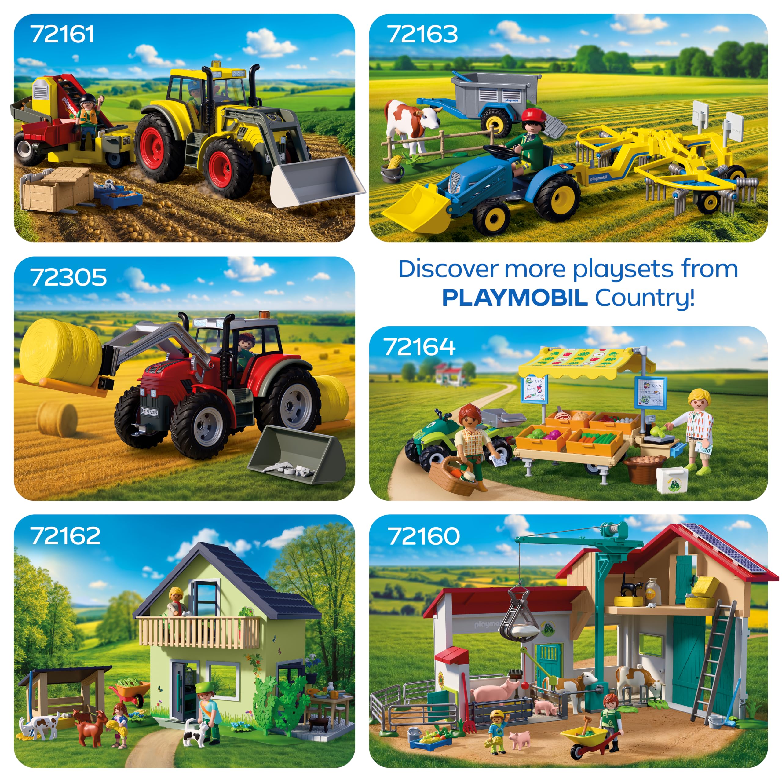 Playmobil Country Large Tractor with Hay Bales Playset - Ages 4+ 5