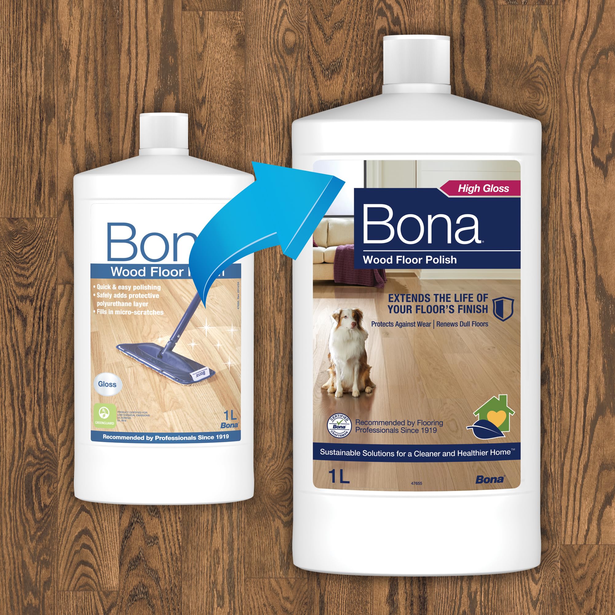 Bona Wood Floor Polish - Gloss Finish Maintenance Coating | 1 Litre 2