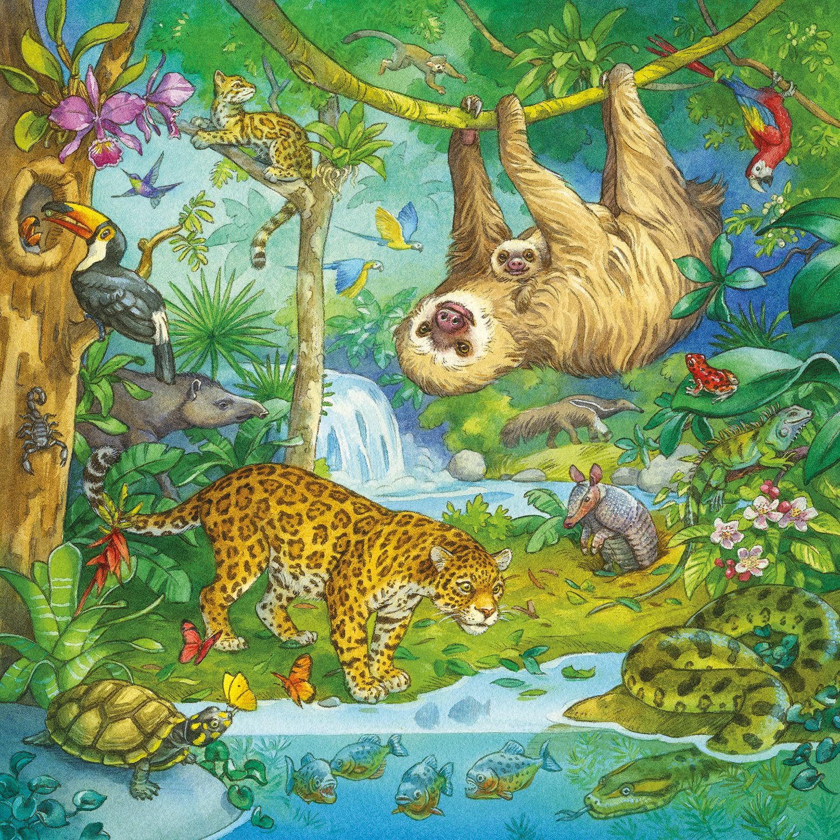 Ravensburger Jungle Fun Jigsaw Puzzle - 3x 49 Pieces | Ages 5+ | 17.8cm x 17.8cm