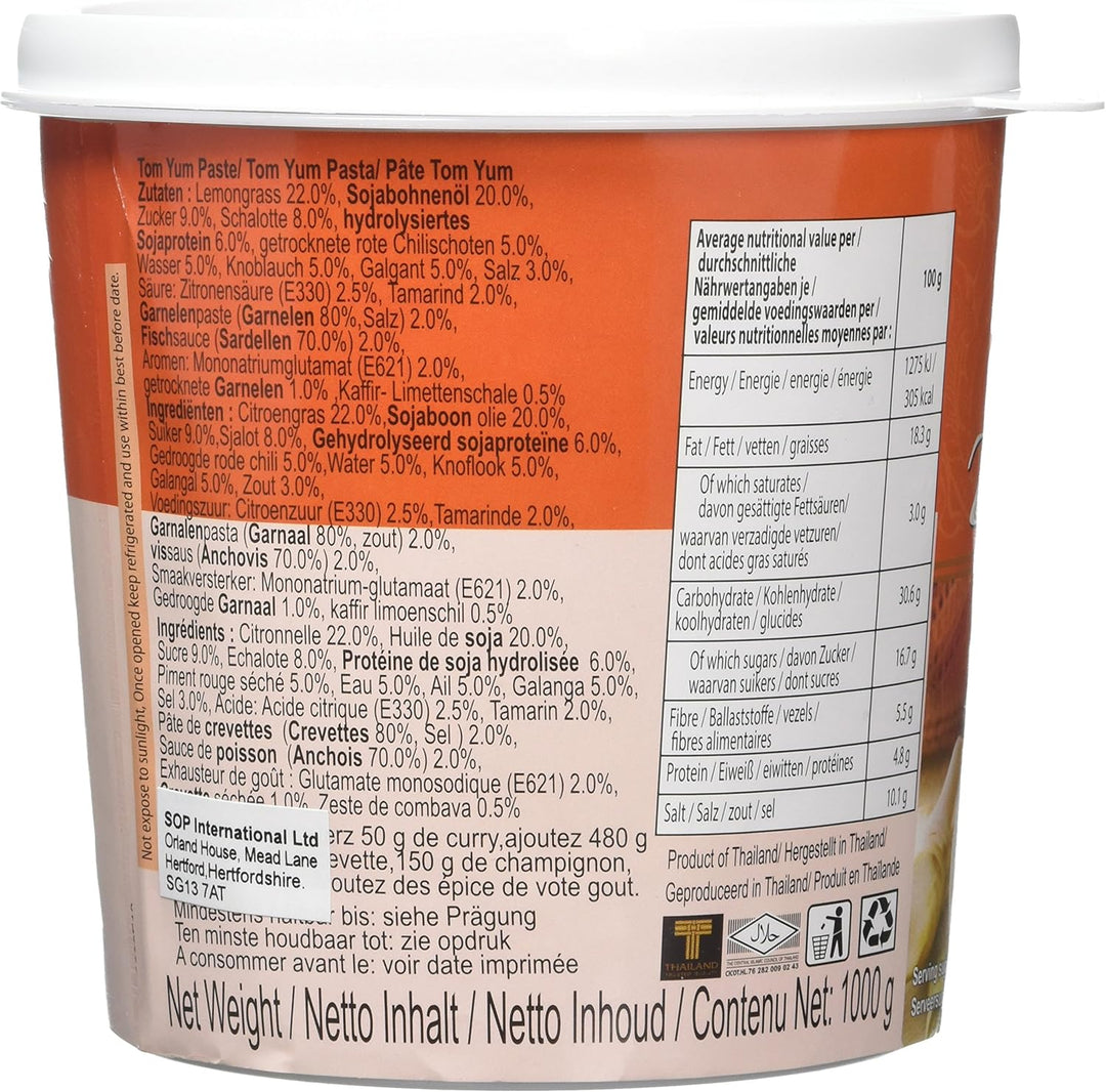 Mae Ploy Tom Yam Paste 1 kg - Authentic Thai Red Curry Paste for Spicy Soups and Stir-Fries