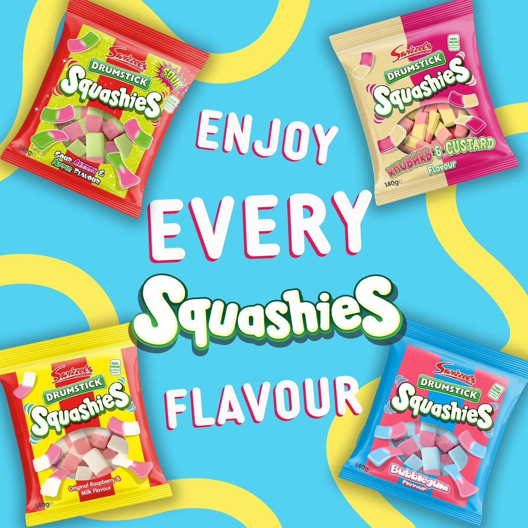 Swizzels Drumstick Squashies Original Sweets - Raspberry 140g