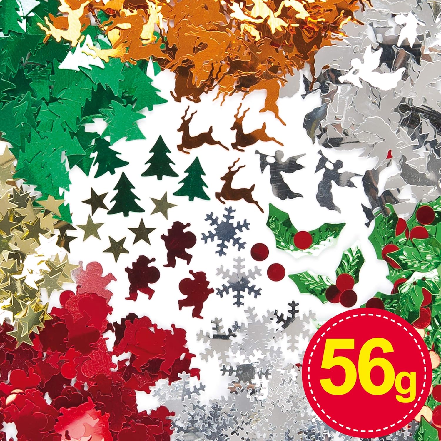 Baker Ross EX5492 Christmas Sequins Value Pack - Assorted Festive Craft Sequins for Cards, Decorations, and Party Bags (56g) 4