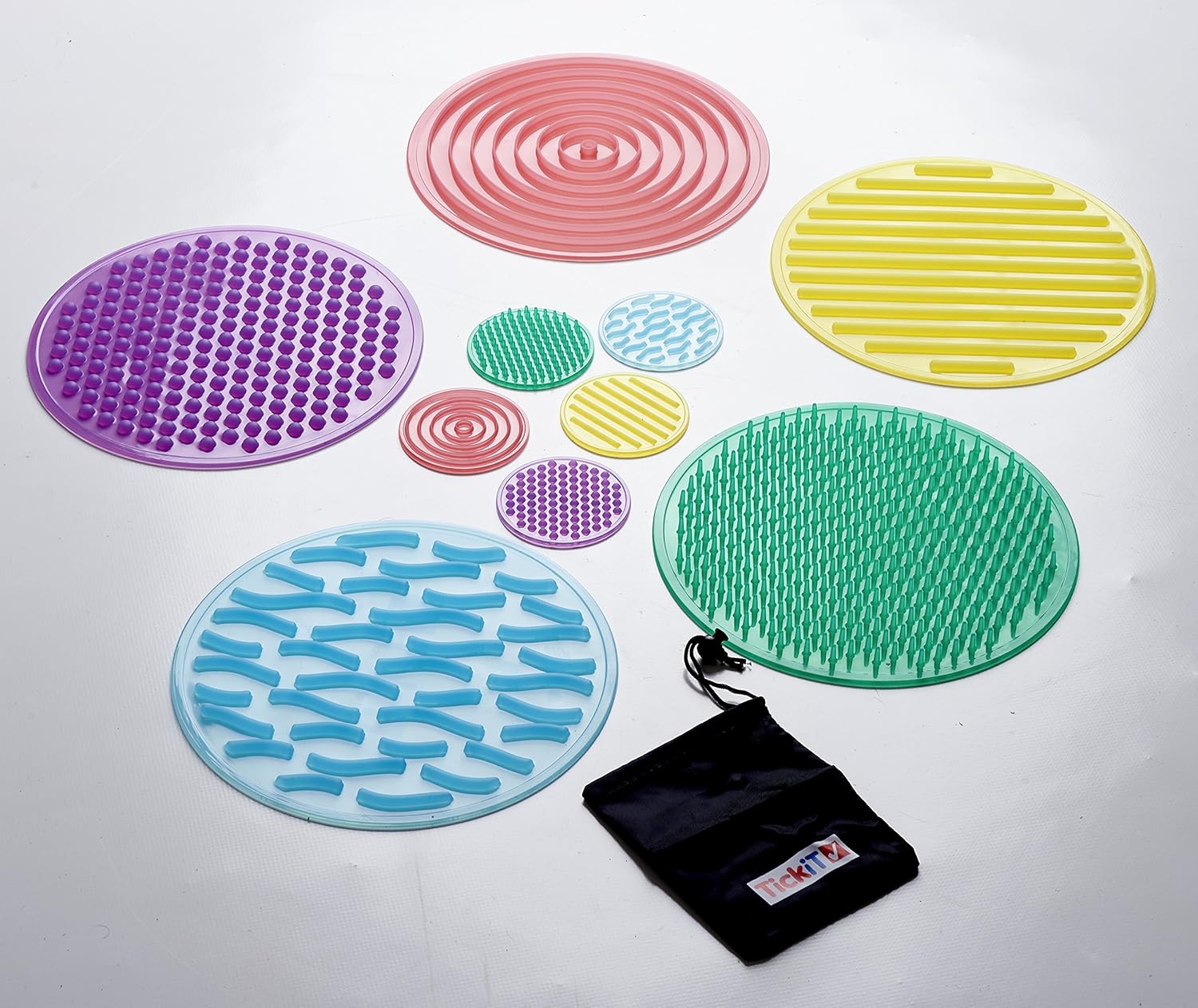 TickiT SiliShapes Sensory Circle Set - 10 Textured Silicone Circles for Tactile Play & Exploration 1