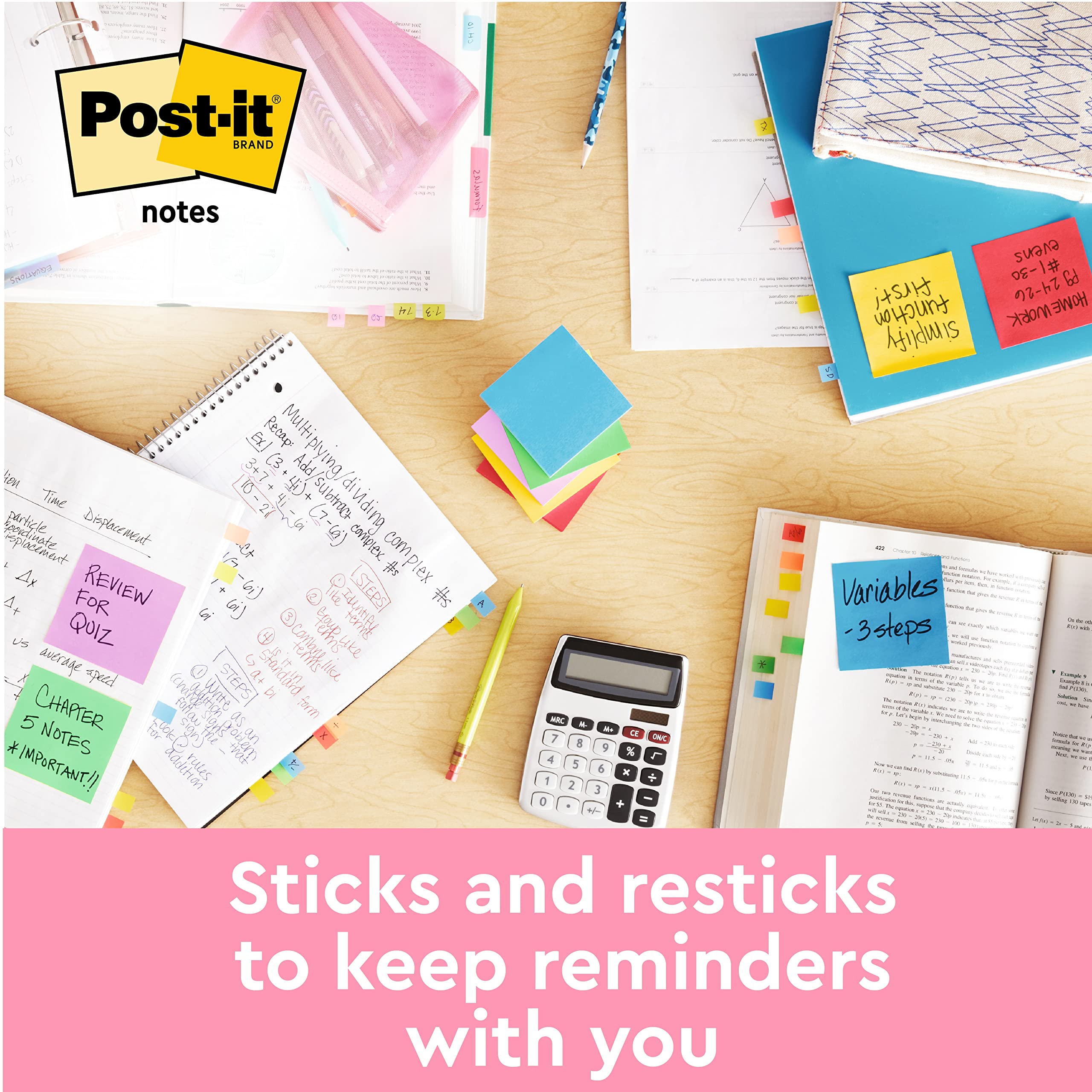 Post-it Notes - Super Sticky | Pink, 76 x 76 mm, 100 Sheets per Pad, Pack of 6 Pads 4