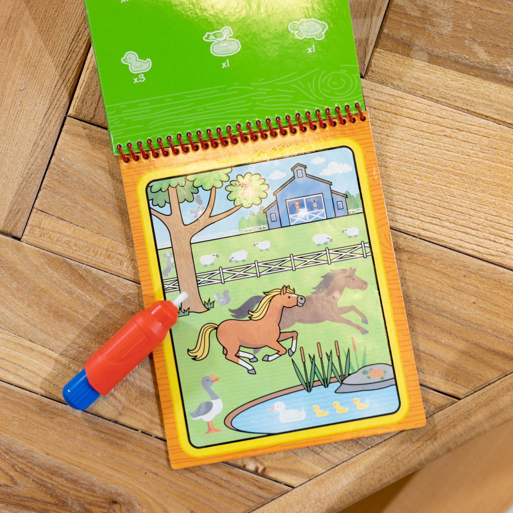 Melissa & Doug Water Reveal Pad - Farm | Reusable Coloring Book with Water Pen | Ages 3-6 17