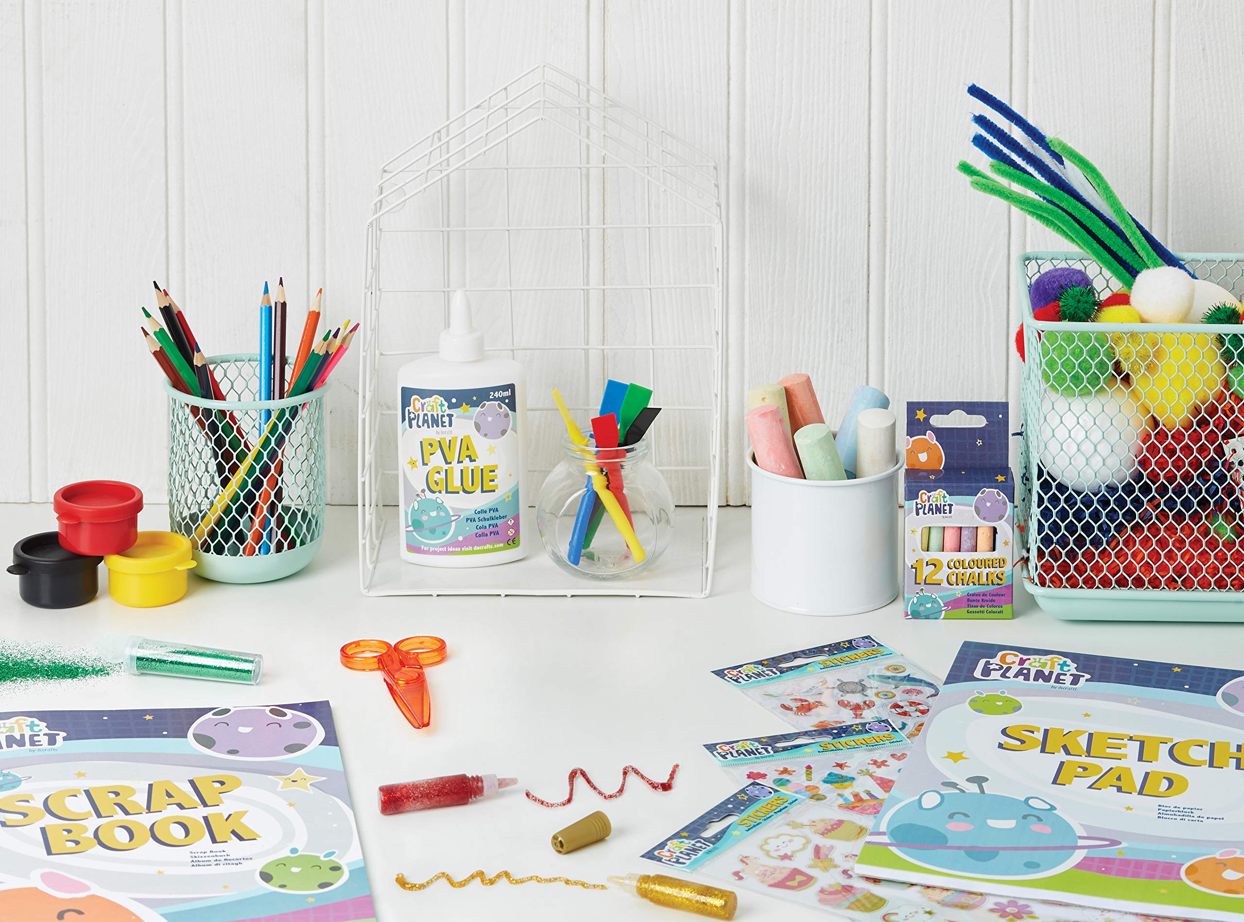Craft Planet - 1 Litre Strong Tacky PVA All Purpose Glue for Paper, Wood & Craft Materials