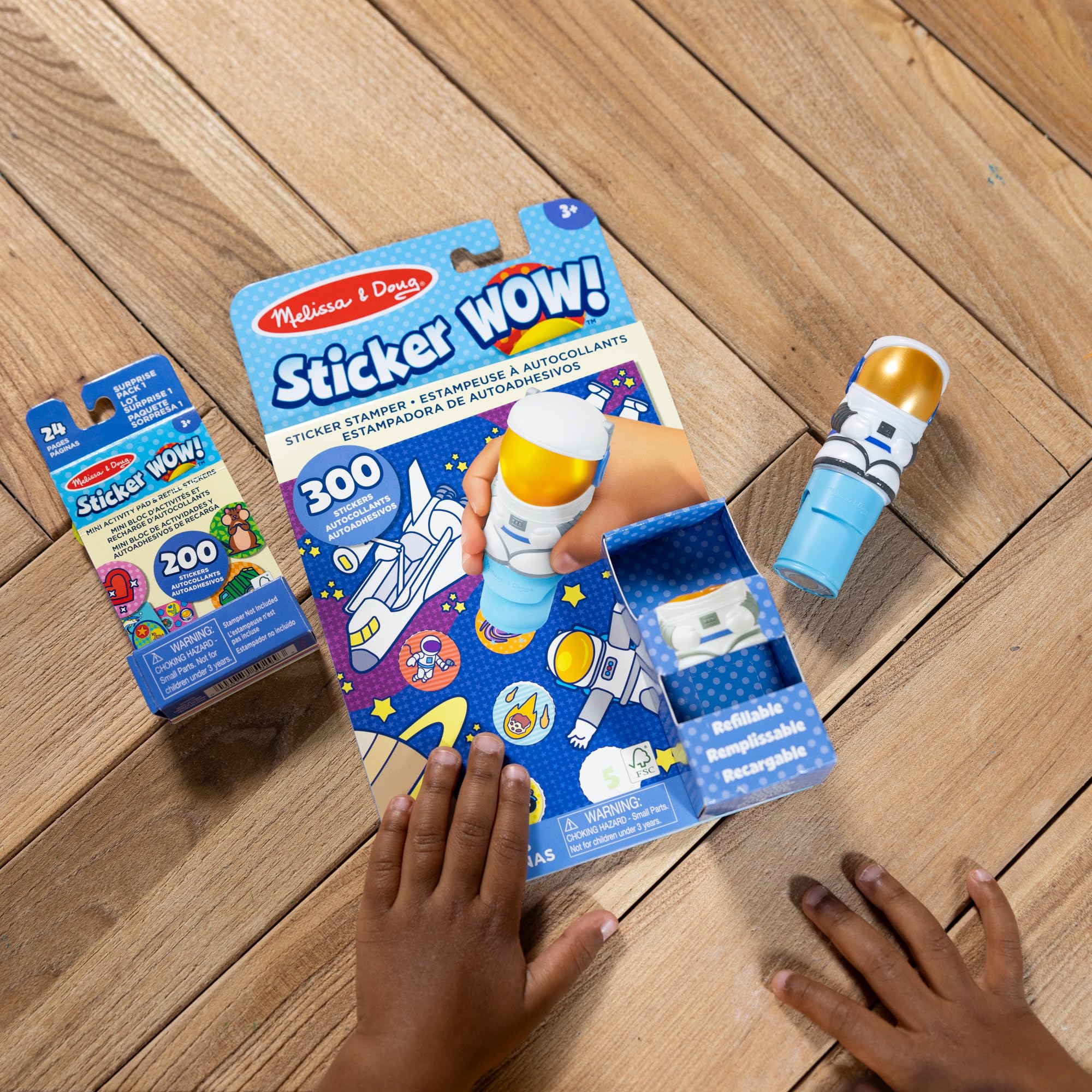 Melissa & Doug Sticker WOW! Astronaut Bundle - 500 Stickers, Atlas Stamper | Ages 3-7