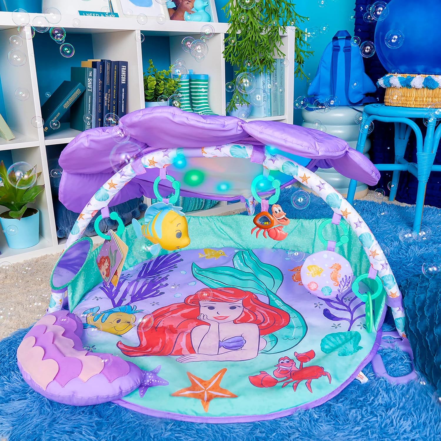 Bright Starts Disney Baby The Little Mermaid Twinkle Trove Light-Up Musical Gym 14