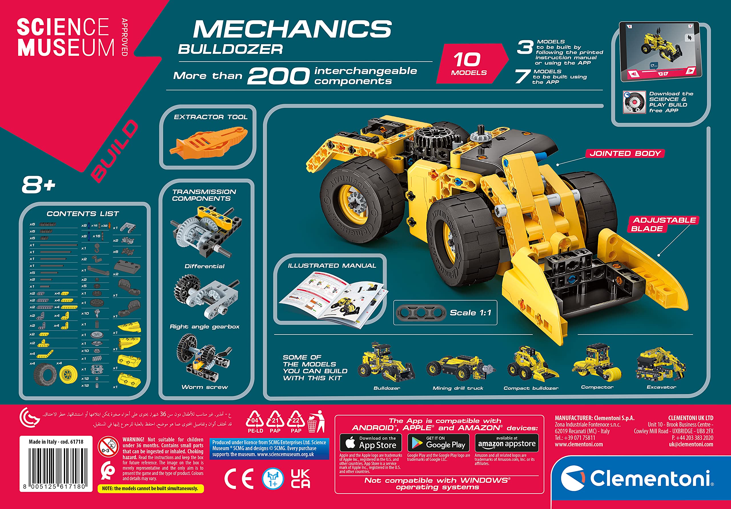 Clementoni Mechanics Laboratory Bulldozer Building Set for Kids 8 Years and Older 3