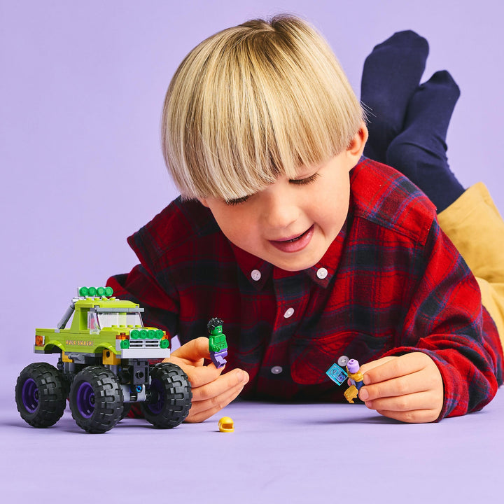 LEGO Marvel The Hulk Truck vs. Thanos - Super Hero Building Toy with Minifigures for Ages 7+