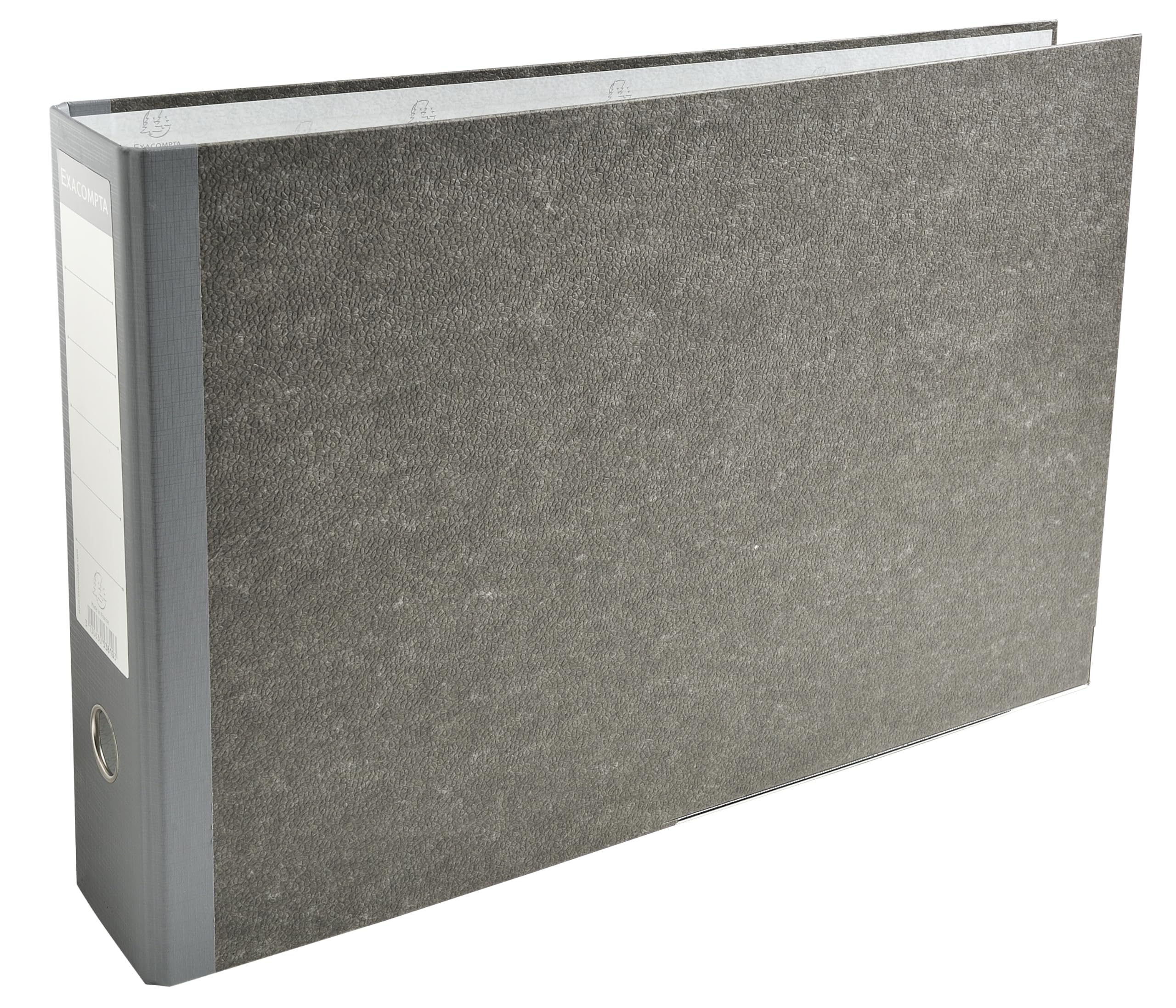 Exacompta Prem'Touch Lever Arch File - A3 Landscape | 80mm Spine & Rings | Grey Marbled 1