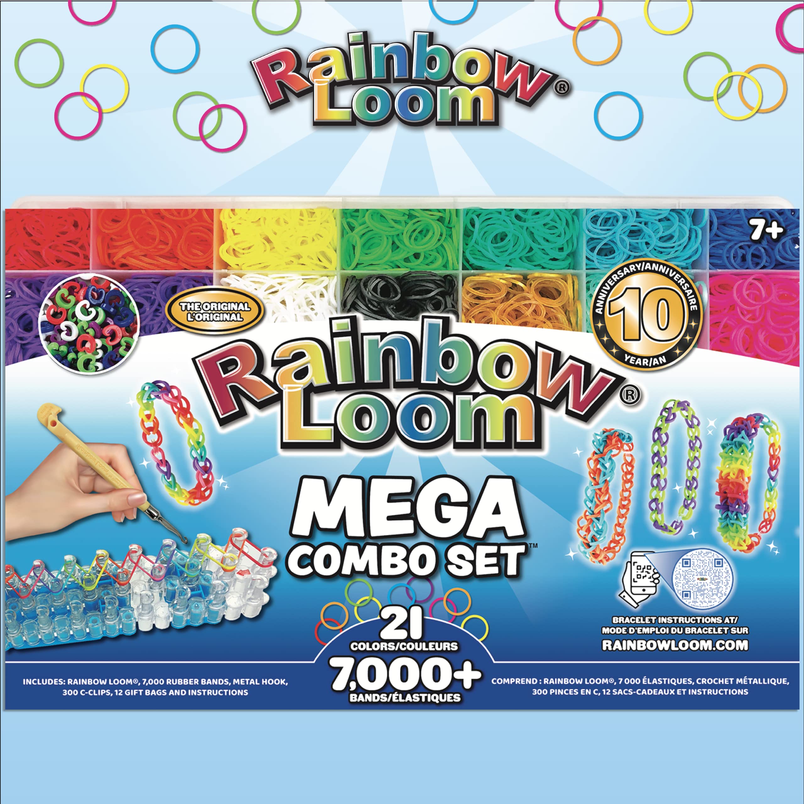Rainbow Loom Mega Combo Loom Band Kit - 7000 Bands & 300 Clips for Kids 7+ 13