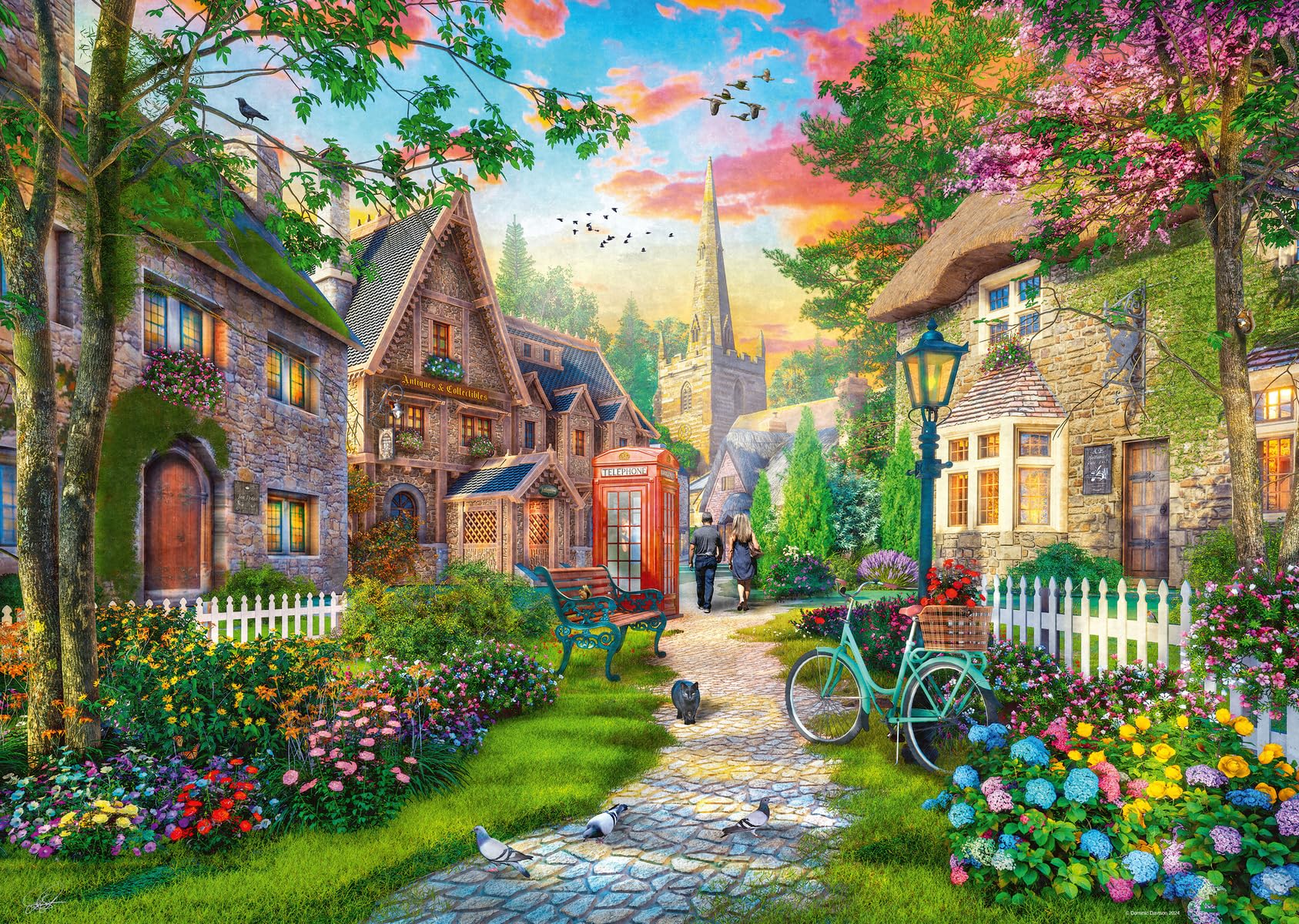 Ravensburger Down the Lane No.4 Church Lane 1000 Piece Jigsaw Puzzle 1