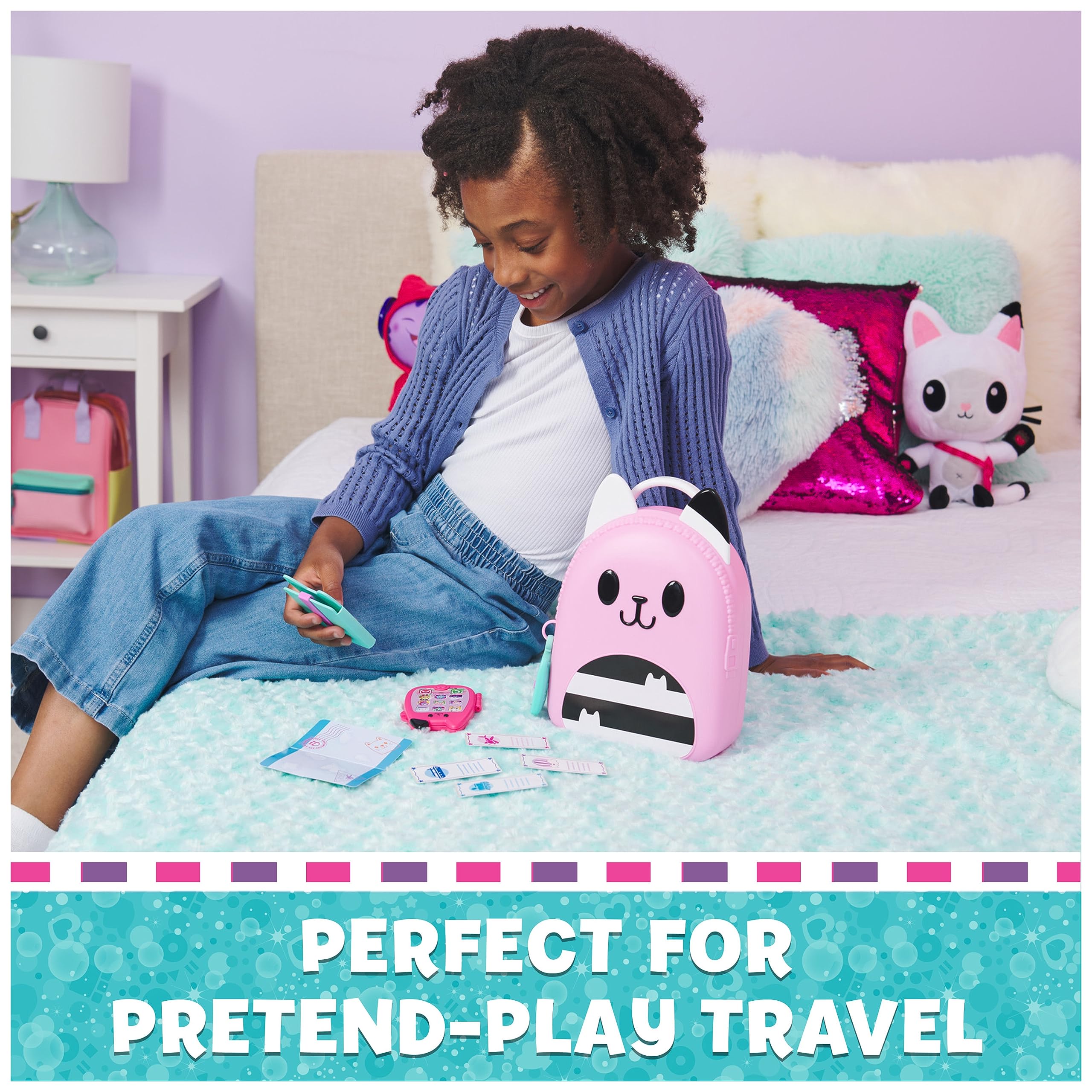 DREAMWORKS GABBY'S DOLLHOUSE Gabby Girl On-The-Go Travel Set - 11 Pieces | Ages 3+ 5