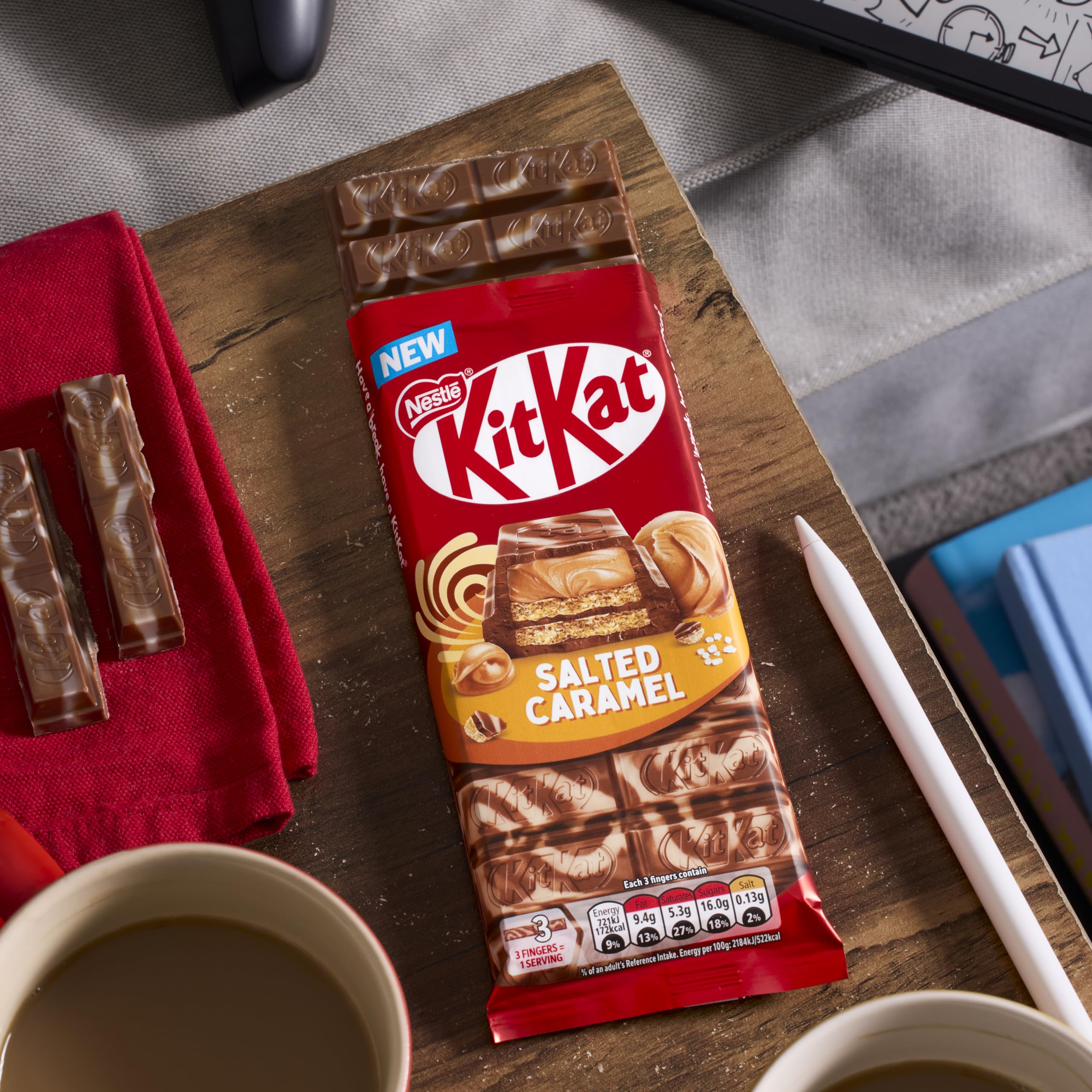 KitKat - Salted Caramel Milk Chocolate Crispy Wafer Sharing Bar, 99g 6