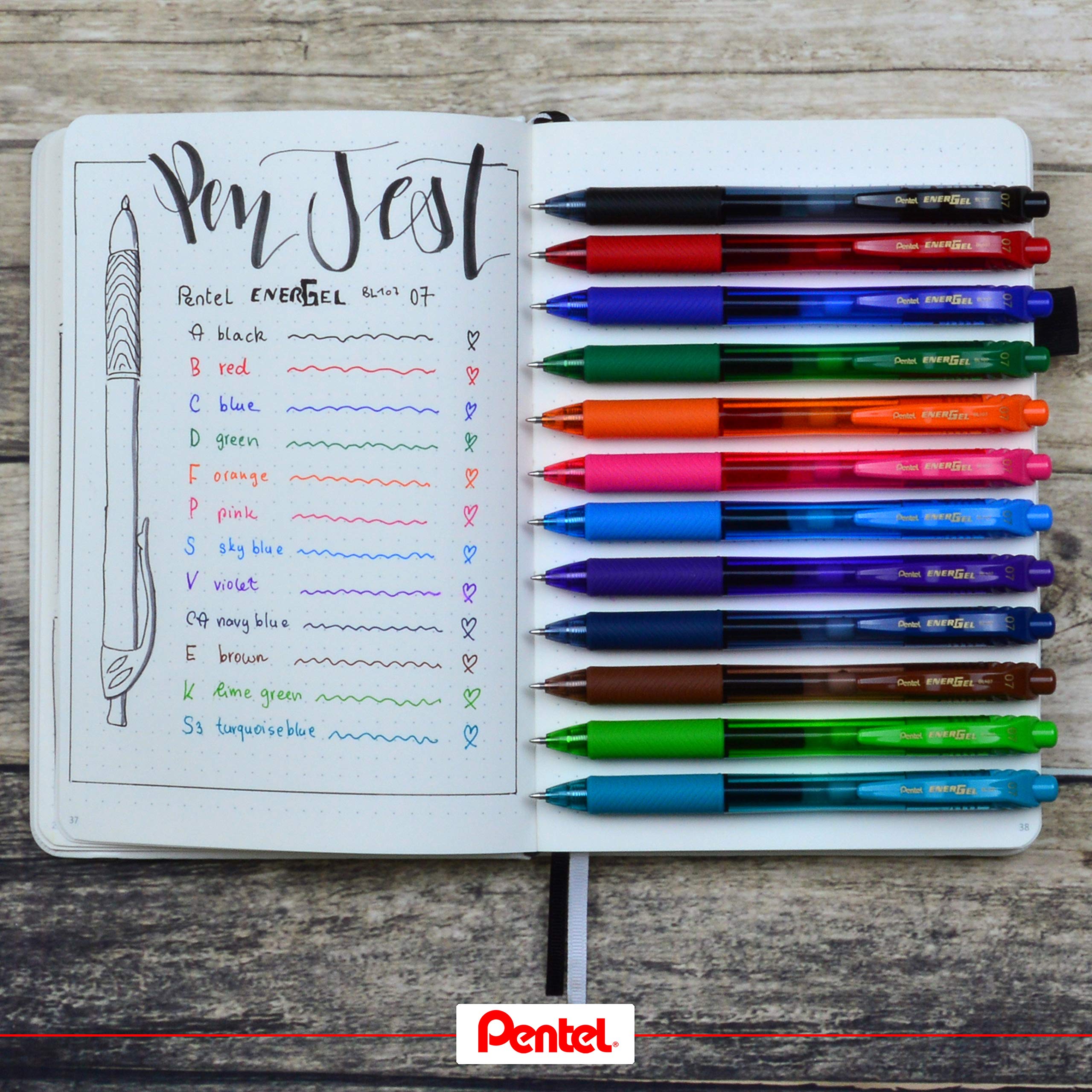 Pentel EnerGel X Rollerball Pen - 0.7mm Tip, Black Ink, Retractable | Quick Drying 3