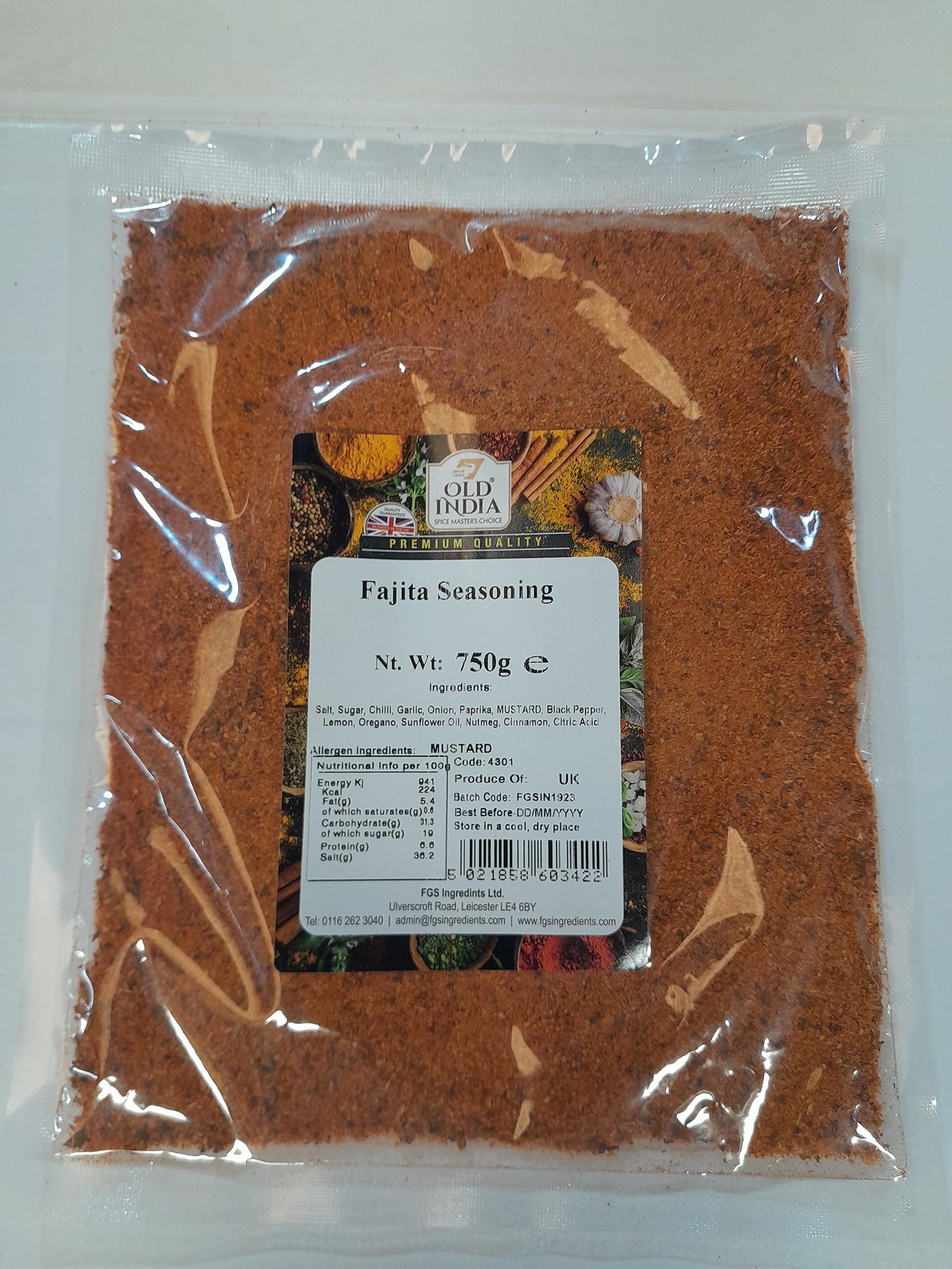 Old India Fajita Seasoning Powder - 750g Natural & GMO Free Mexican Spice Blend 1