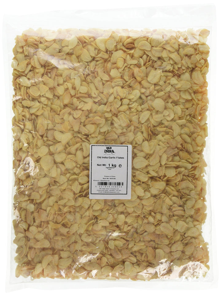 Old India Garlic Flakes 1 Kg - Natural, Additive-Free, GMO-Free Dried Garlic for Cooking