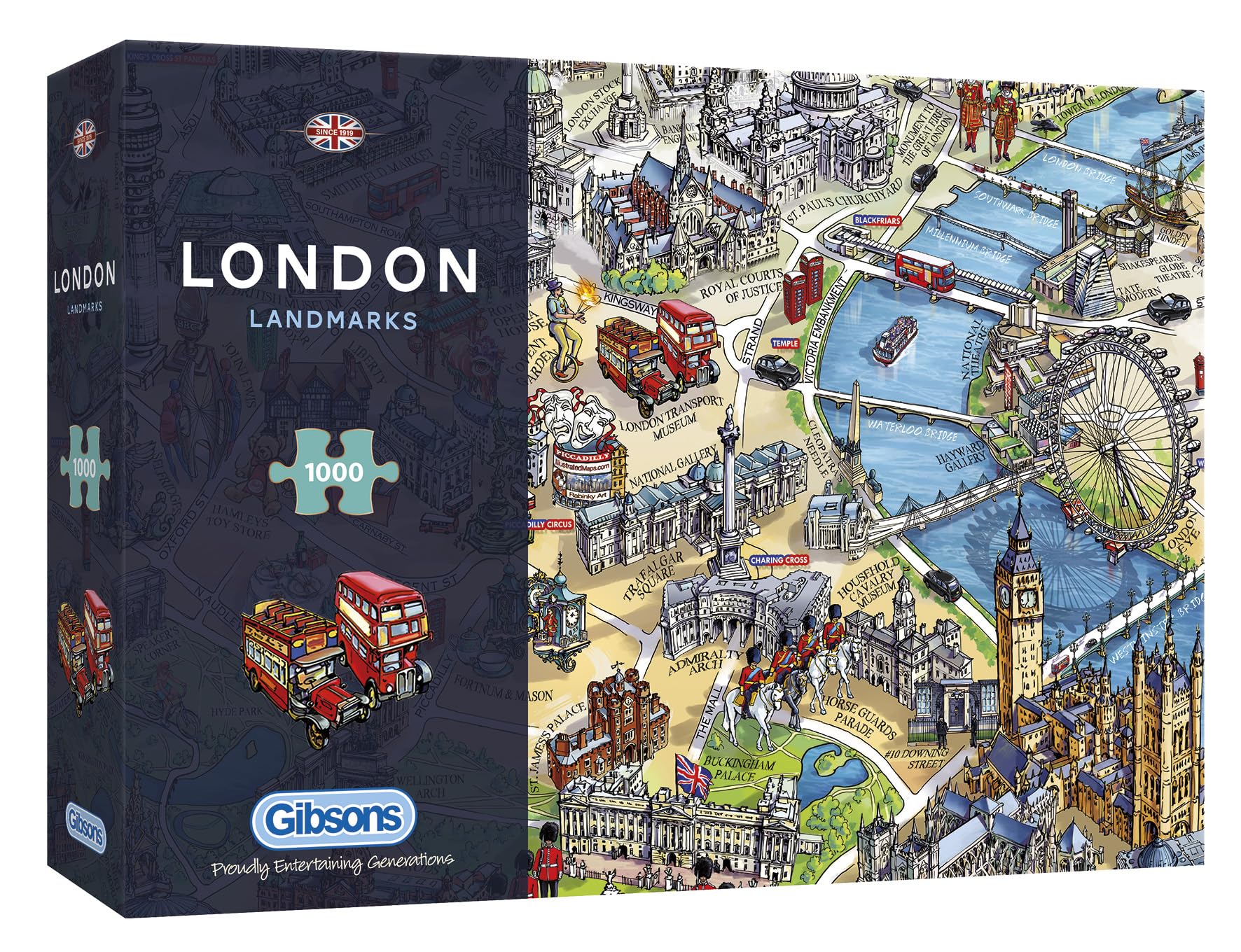 Gibsons London Landmarks Jigsaw Puzzle - 1000 Pieces | Premium Recycled Board | Includes Poster 1