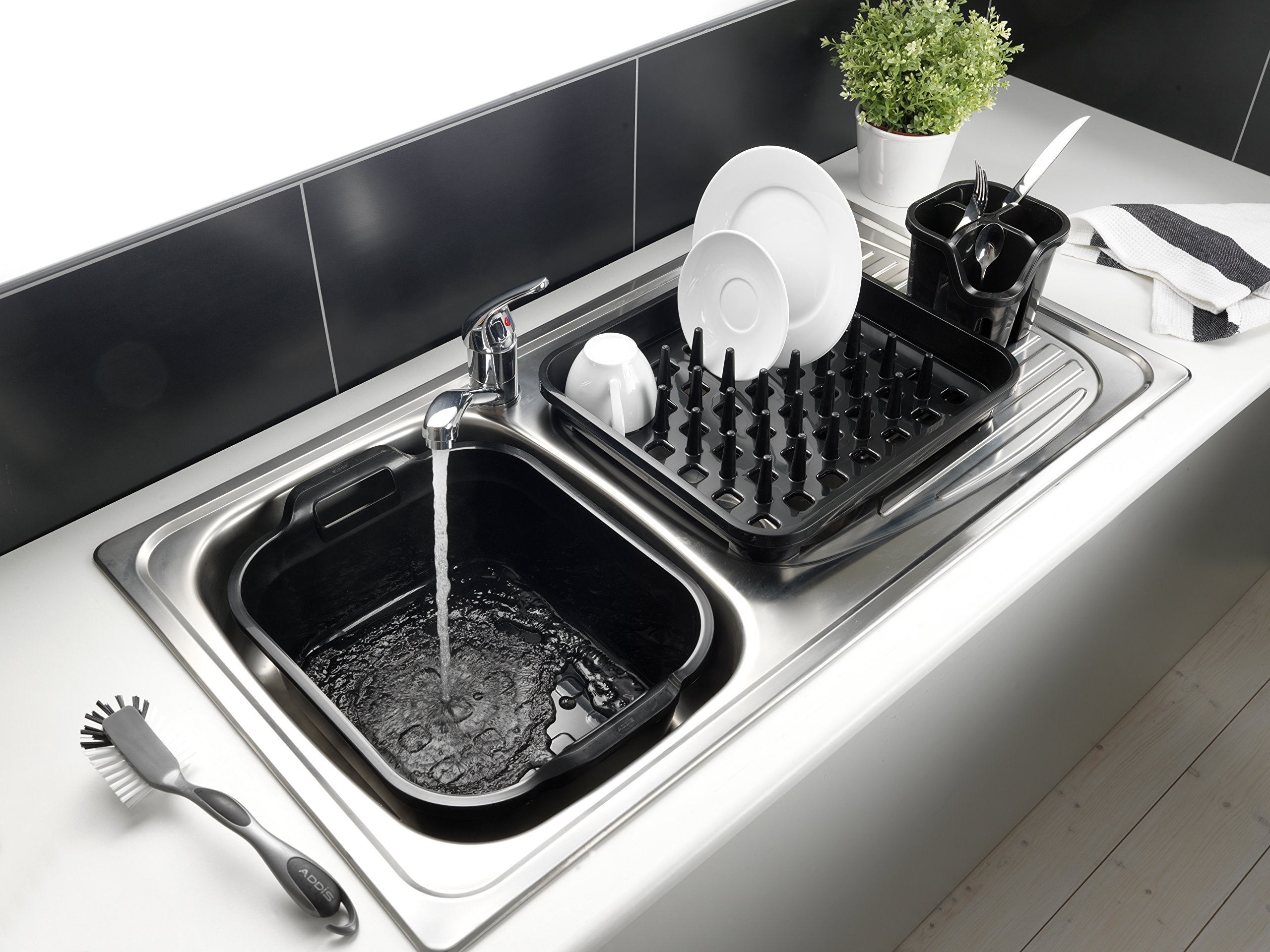 Addis - Large Rectangular 10 Litre Washing Up Bowl with Handles, Black 5