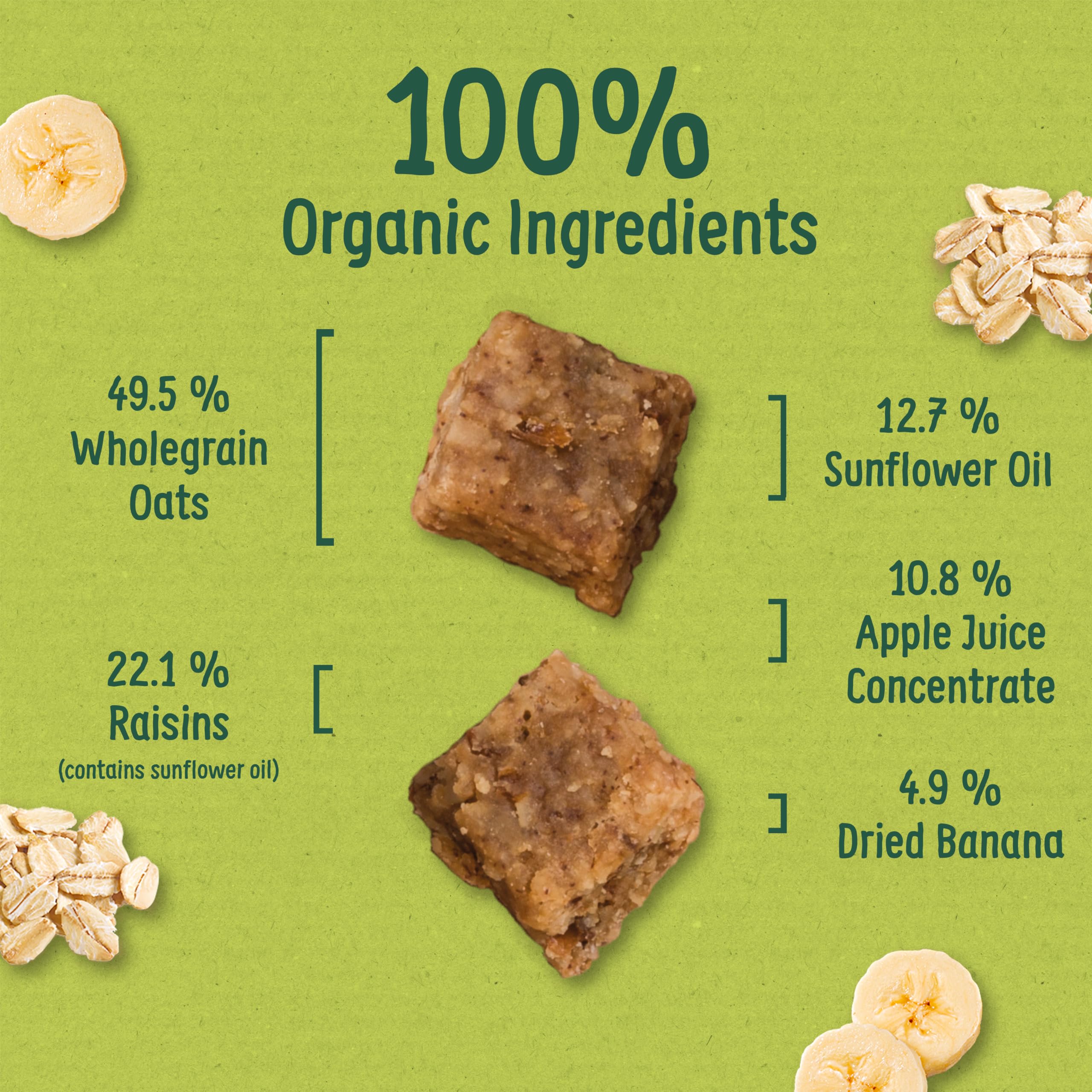Organix Organic Oat & Banana Flapjacks for Toddlers, Sugar-Free, 4 x 20g Mini Snack Bites 6