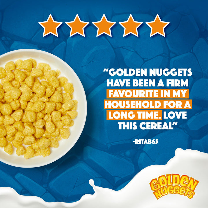 Nestlé Golden Nuggets Cereal, 375g - Honey Flavoured Whole Grain Breakfast Cereal with Vitamins & Minerals