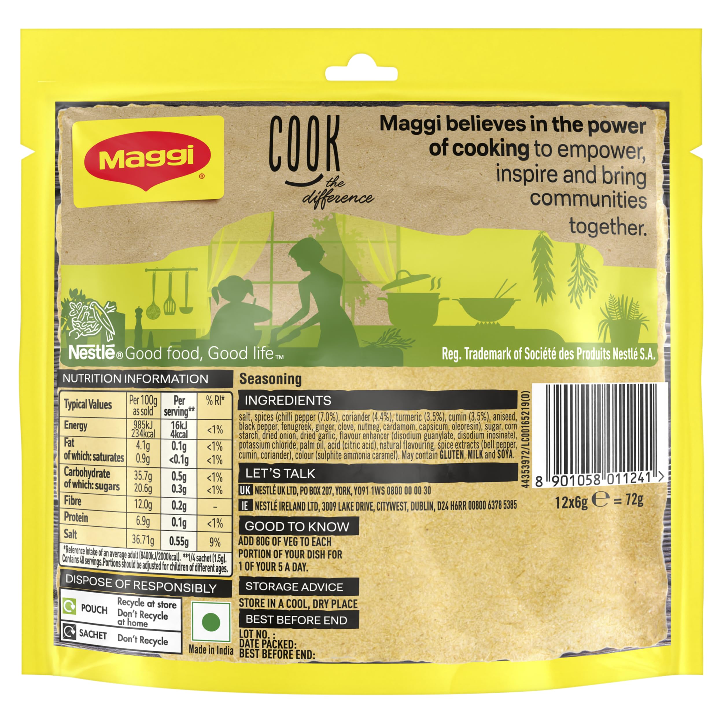 MAGGI Masala Magic Seasoning Mix Powder | 72g Pack of 1 | Made in India
