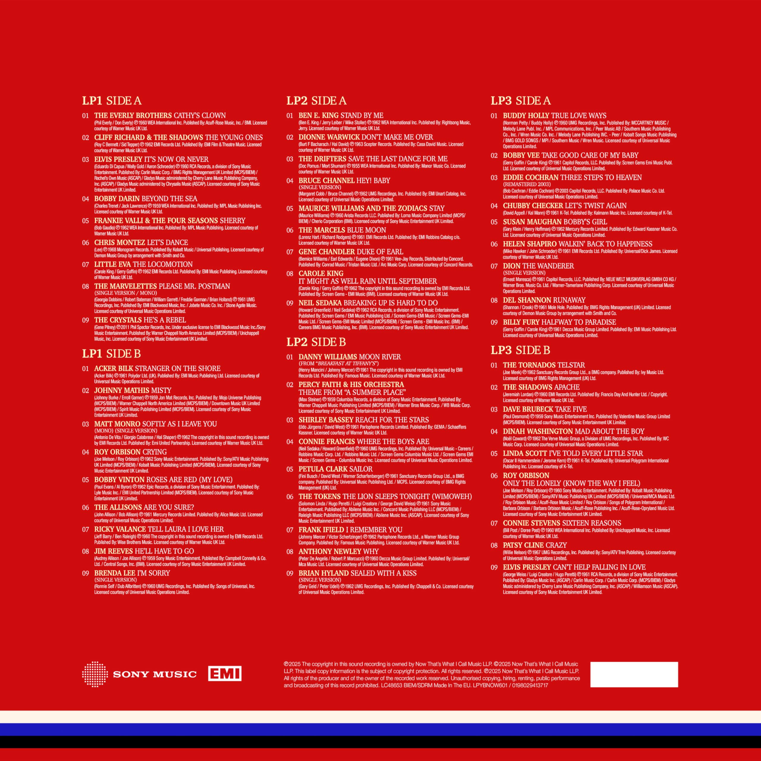 NOW Yearbook Presents - The 60s - Volume 1: 1960-1962 (3LP) [VINYL] 3