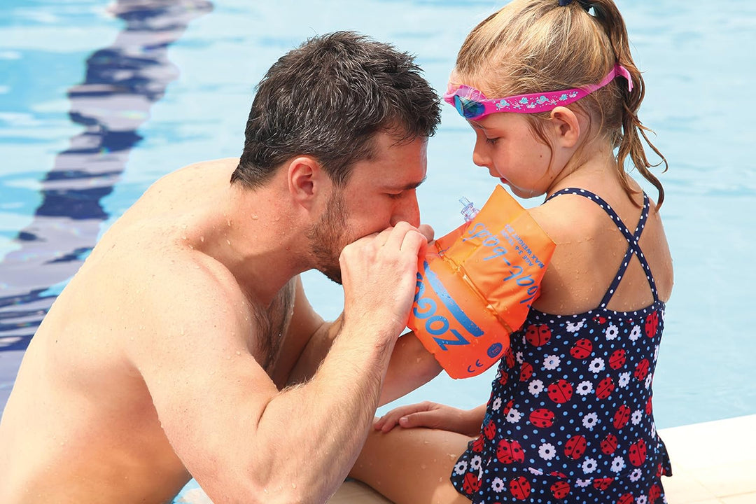 Zoggs Swimming Armbands for Kids - Orange Float Bands for Ages 0-12 Months