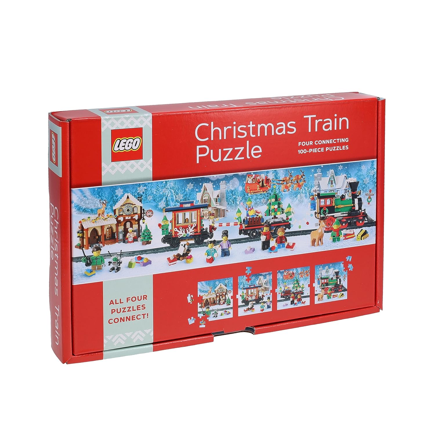 LEGO Christmas Train Puzzle - Four 100-Piece Building Sets for Ages 7+ 10