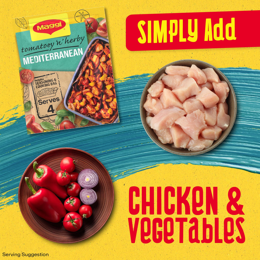 MAGGI So Juicy Chicken Mediterranean Recipe Mix (37g Sachet) with Cooking Bag