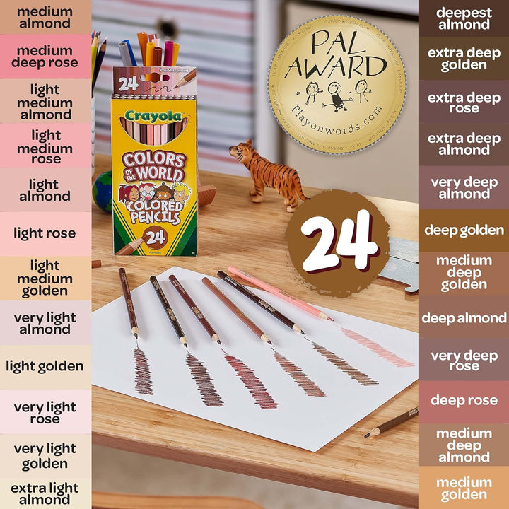 Crayola Colours of the World Coloured Pencils - 24 Multicultural Skin Tone Pencils for Kids 3+