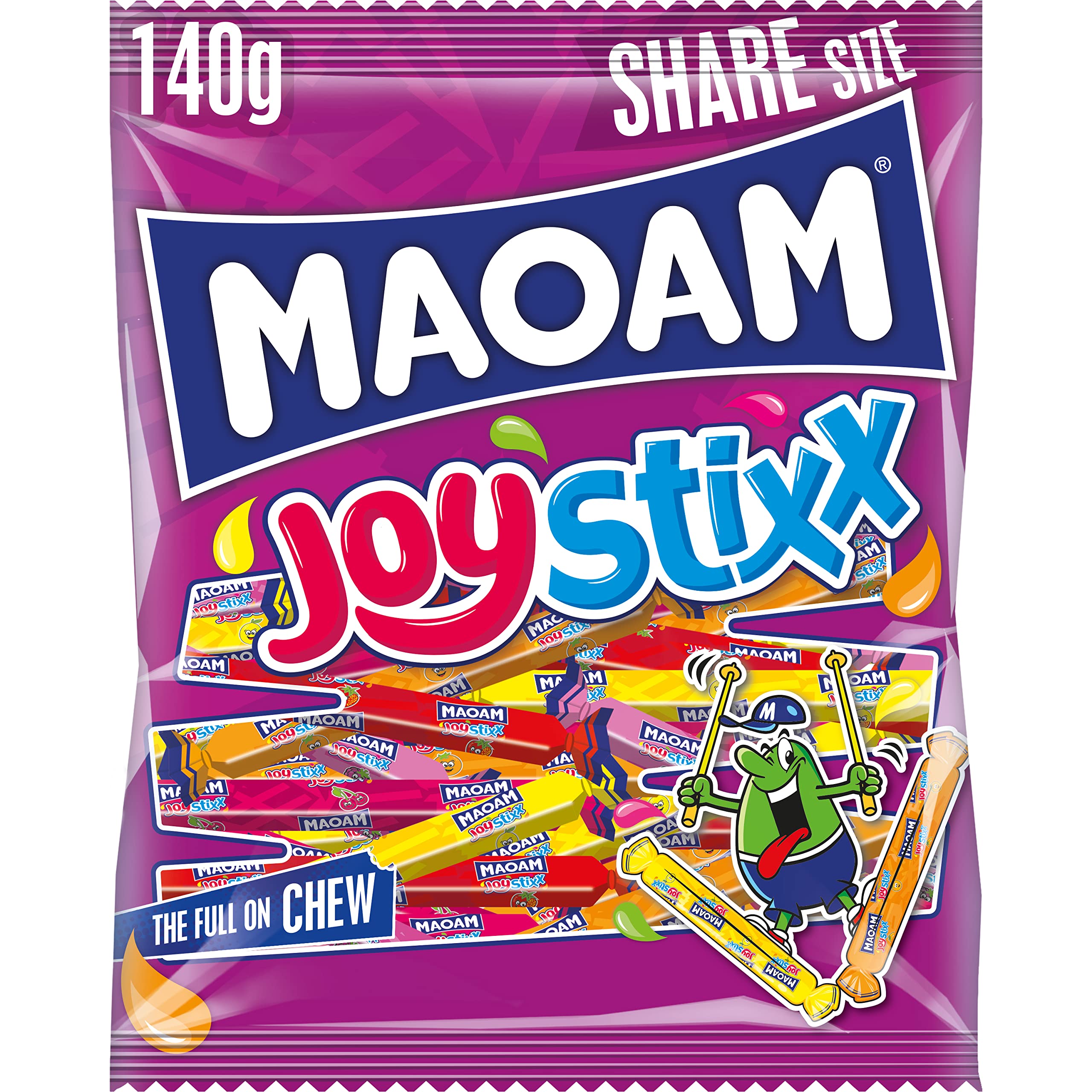 Maoam Joystixx - Chewy Fruit & Cola Flavour Sweets | 140g Share Bag 1