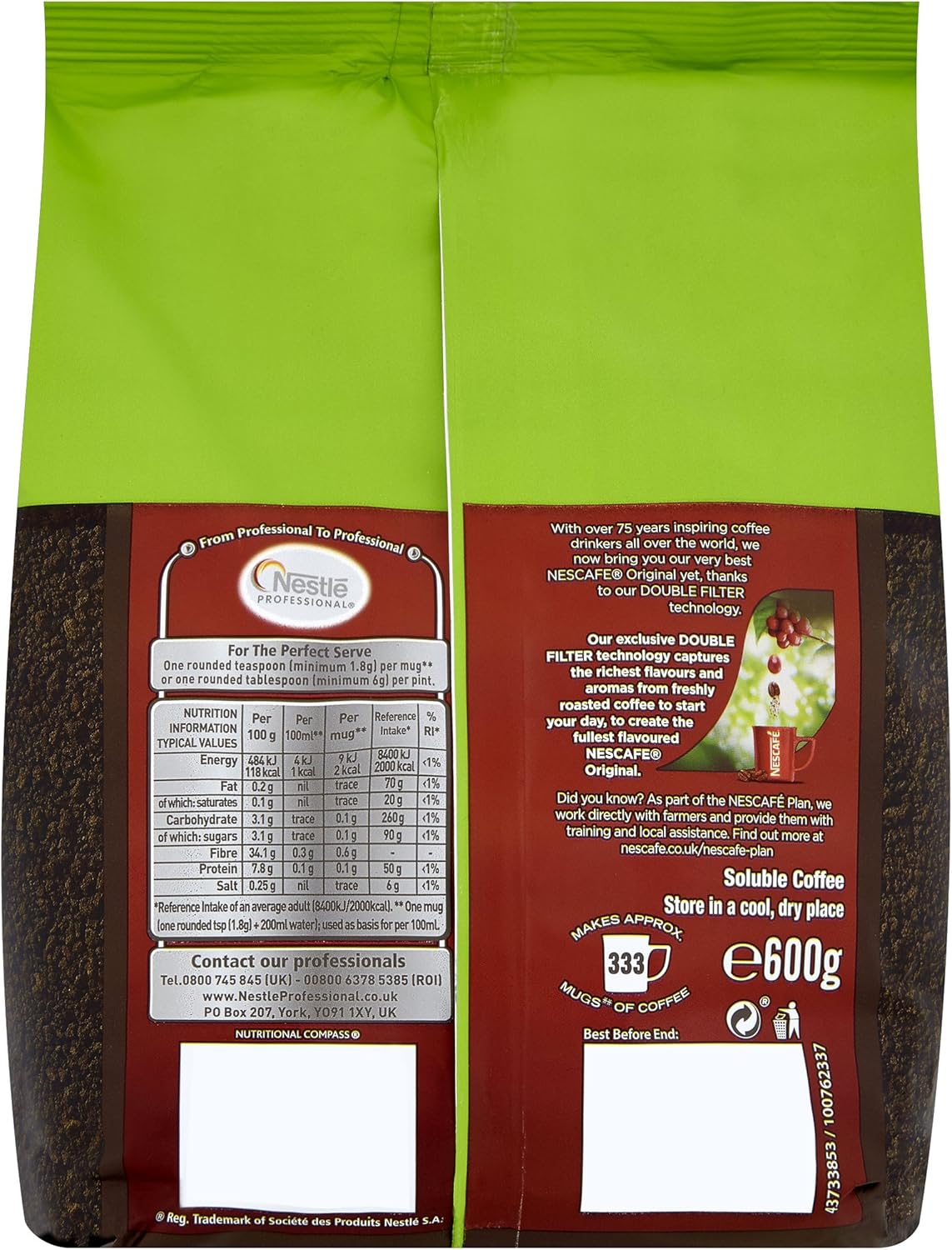 NESCAFÉ Original Coffee Granules 600g Refill Pouch 6