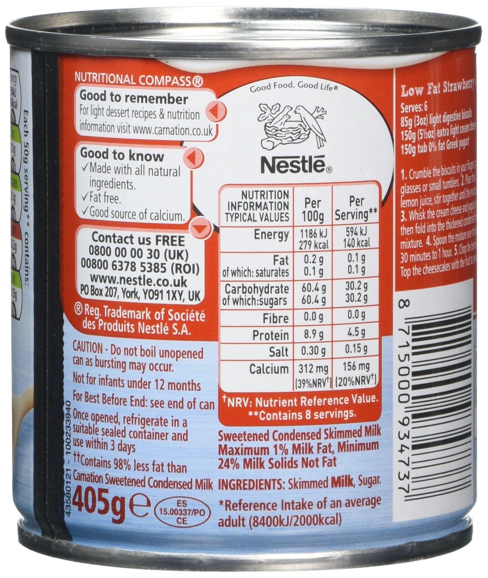 Carnation Fat Free Condensed Milk - 405g Tin | Made with All Natural Ingredients 3