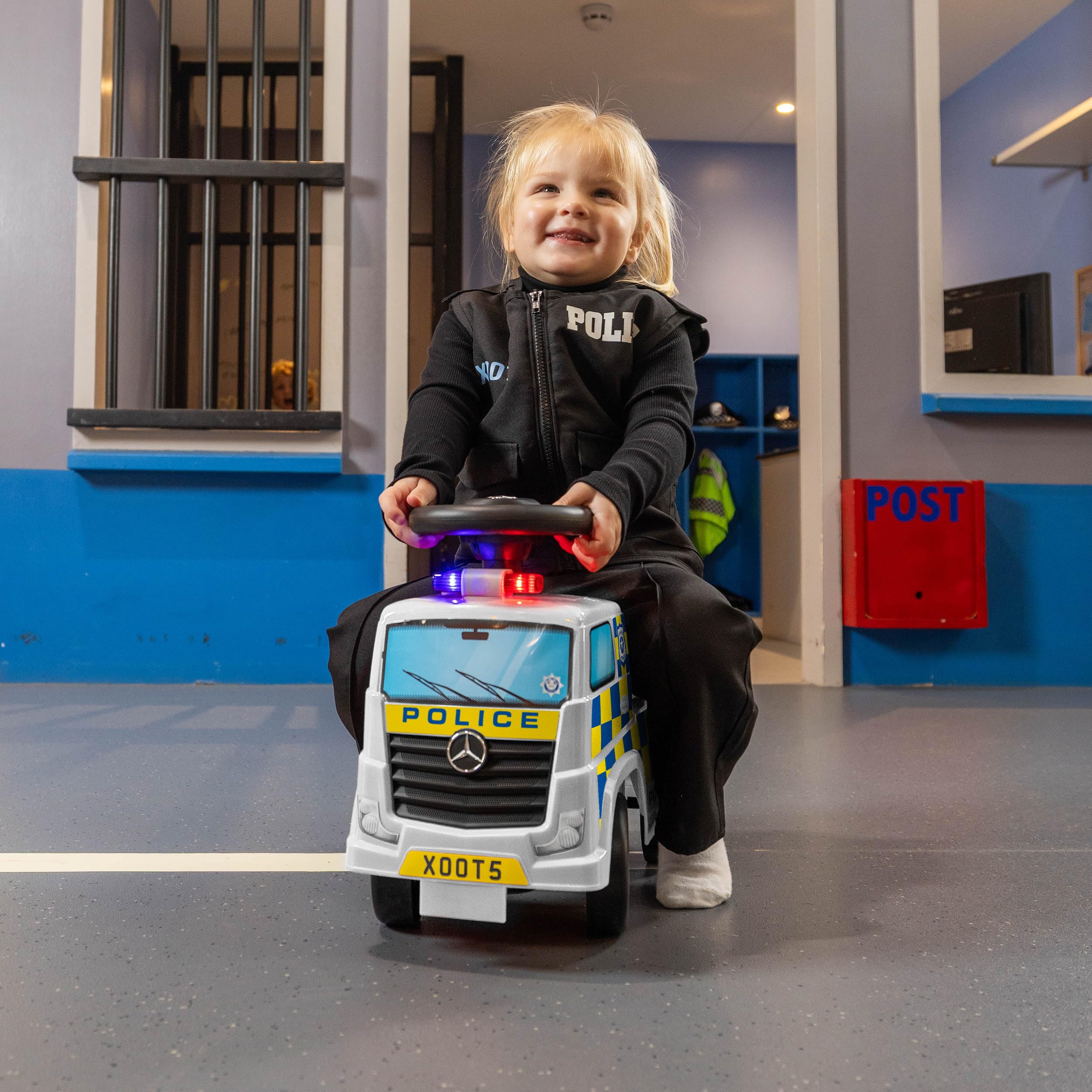 Xootz Mercedes Benz Police Foot to Floor Ride On for Toddlers 18 Months+