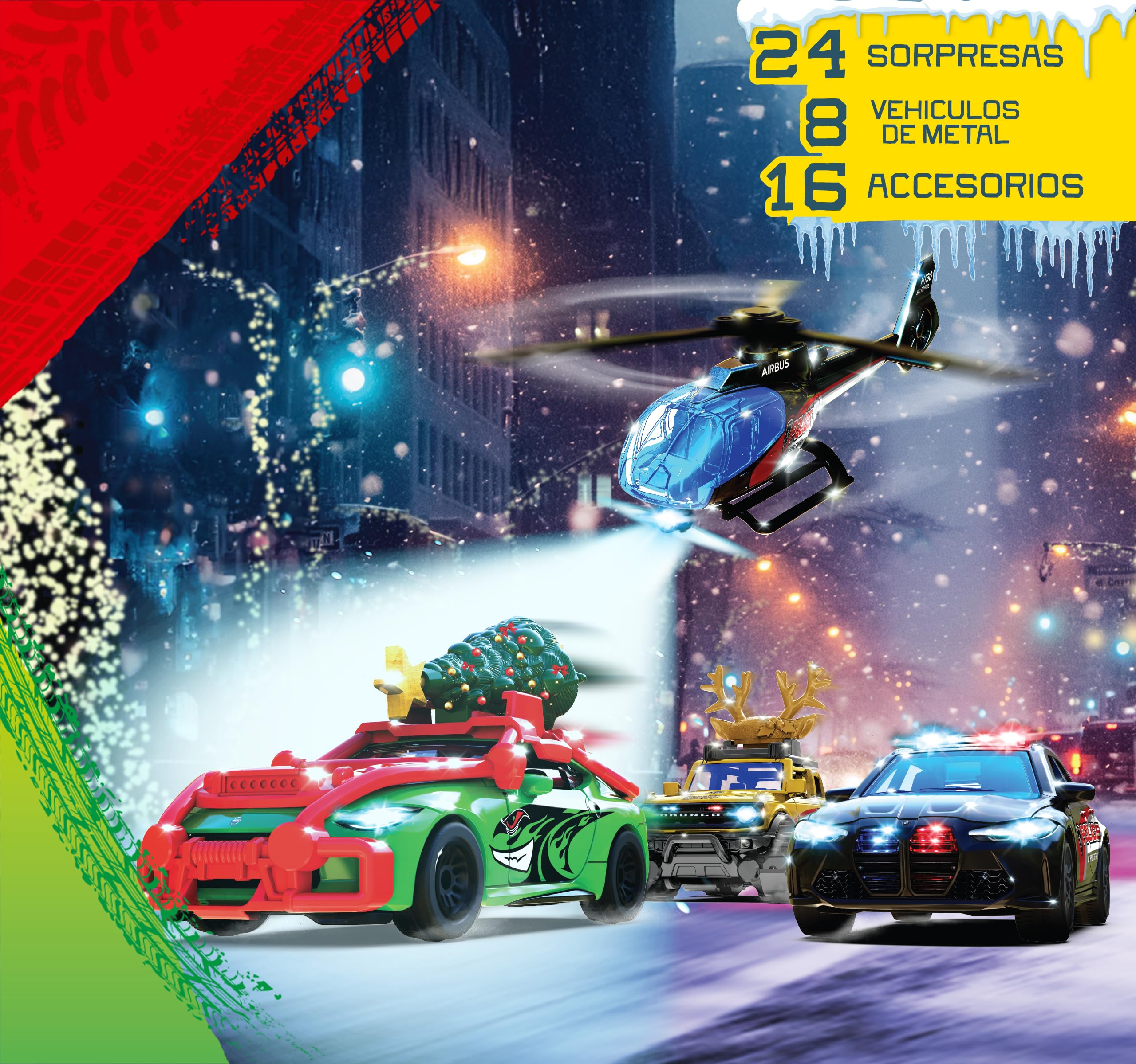 Majorette Vehicles Advent Calendar - 24-Day Holiday Playset with 8 Die-Cast Cars 6