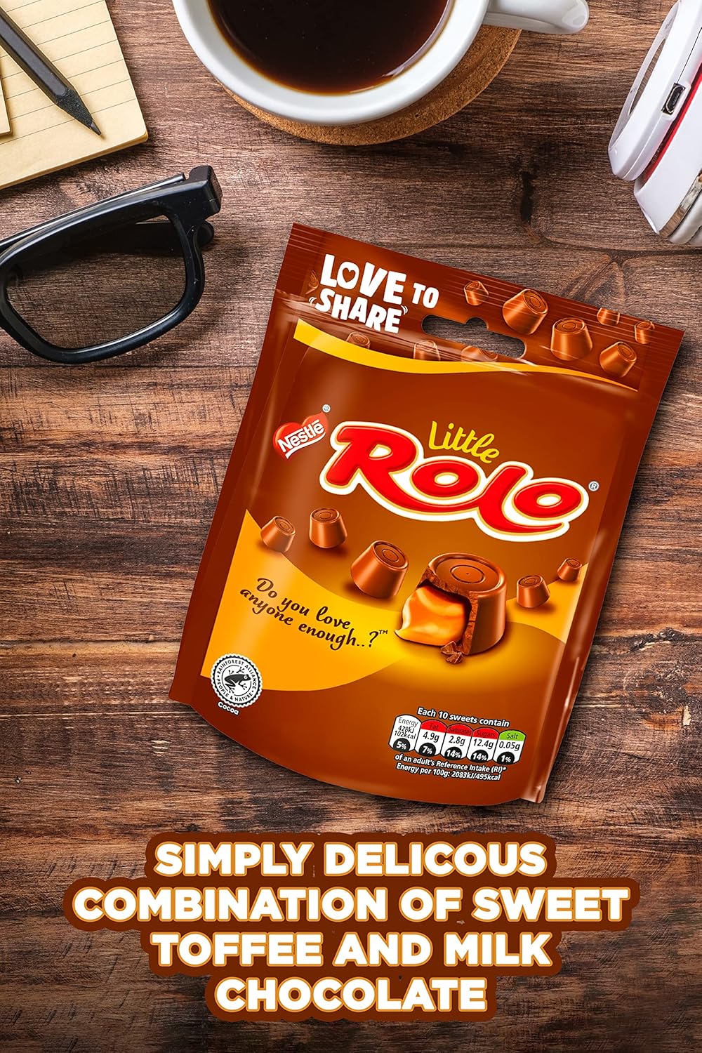 Nestlé - Little ROLO Milk Chocolate and Caramel Sharing Bags Multipack 8