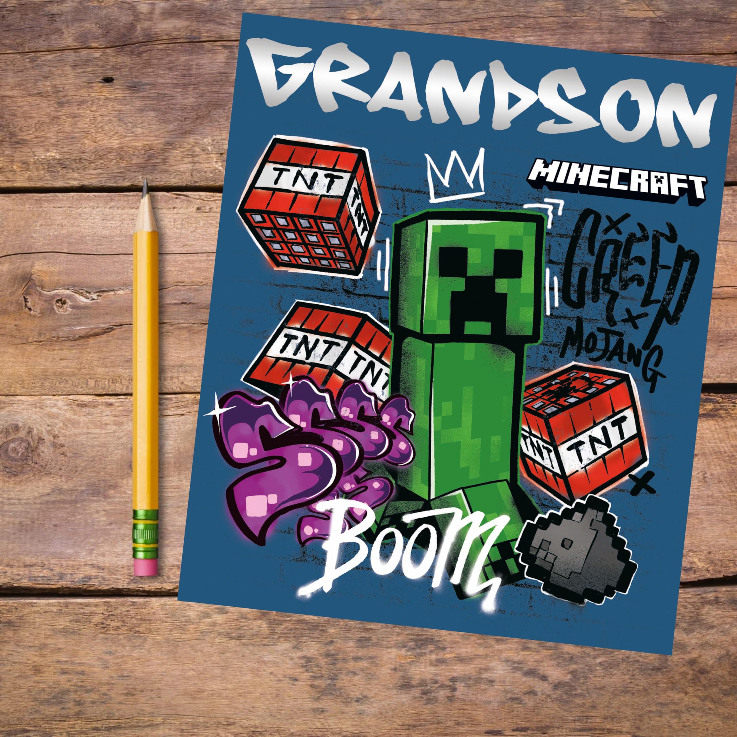 Danilo Promotions LTD Minecraft Birthday Card for Grandson | Model MN069 2