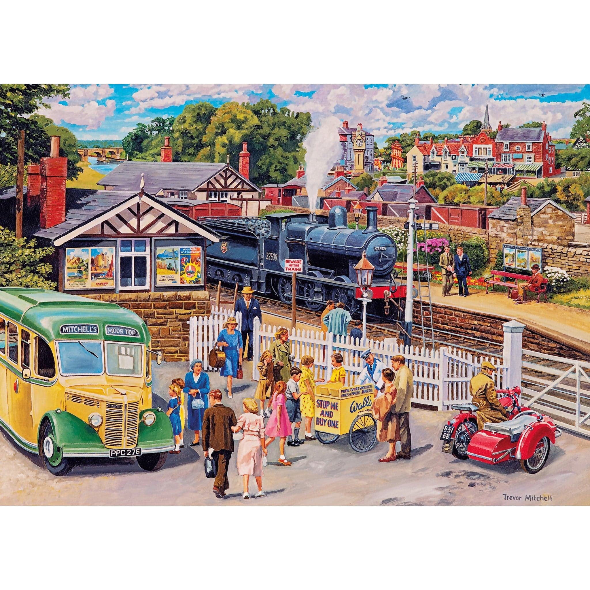 Gibsons Treats At the Station 1000 Piece Jigsaw Puzzle for Adults | Sustainable Recycled Board | Trevor Mitchell Art 2