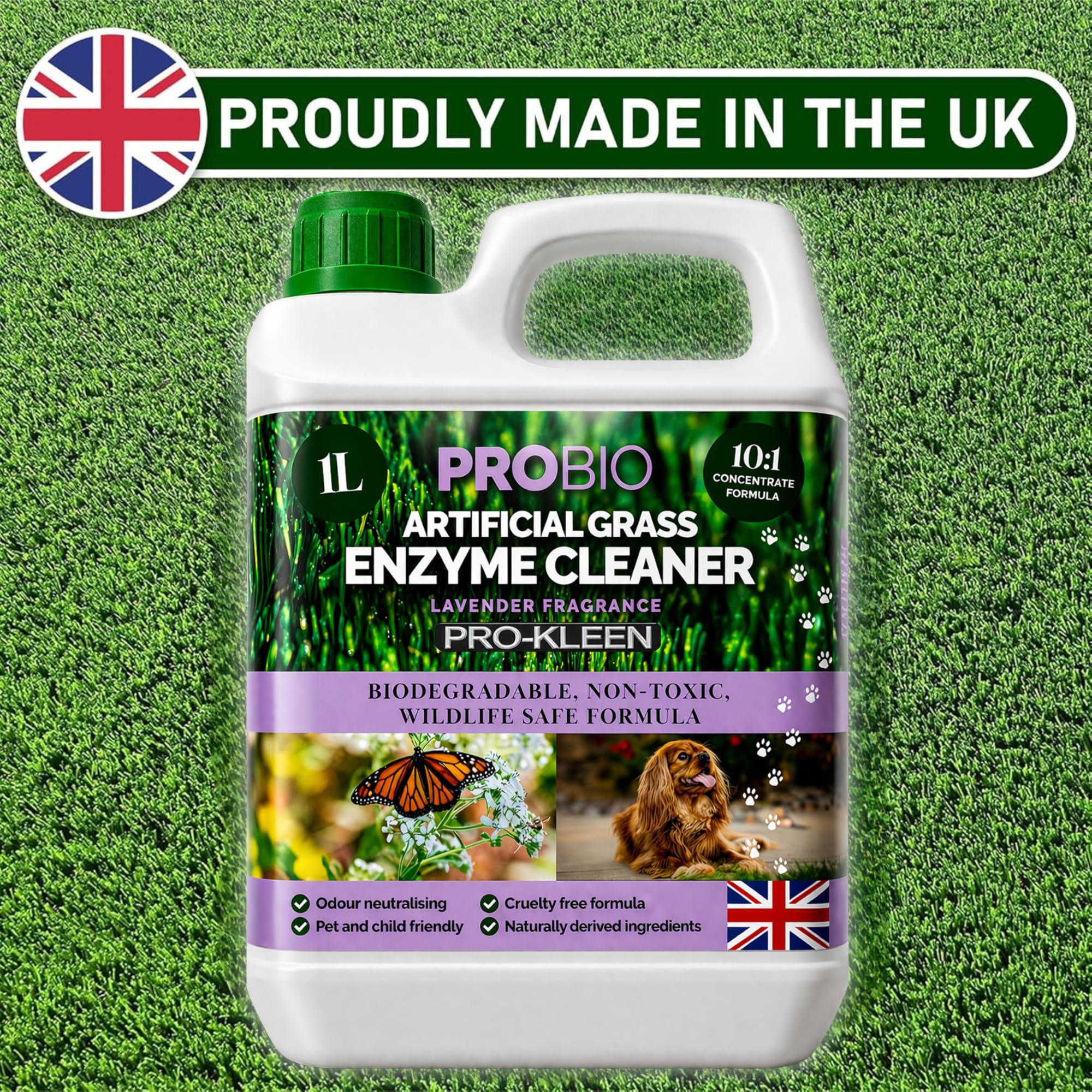 Pro-Kleen ProBio Artificial Grass Cleaner - Probiotic Deodoriser for Dogs | 1L Lavender Scent 6